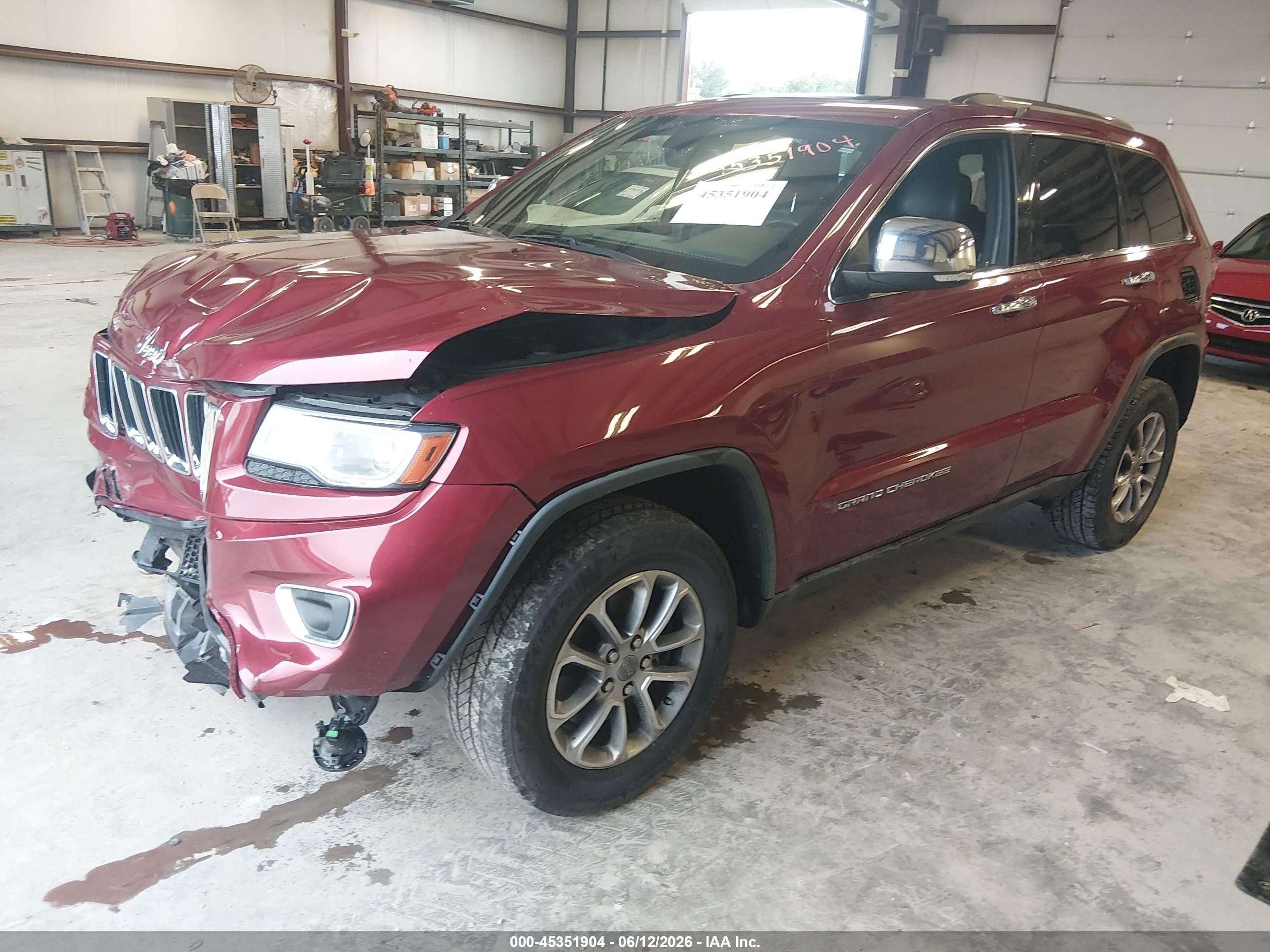 2014 Jeep Grand Cherokee Limited Maroon vin: 1C4RJFBM5EC443127