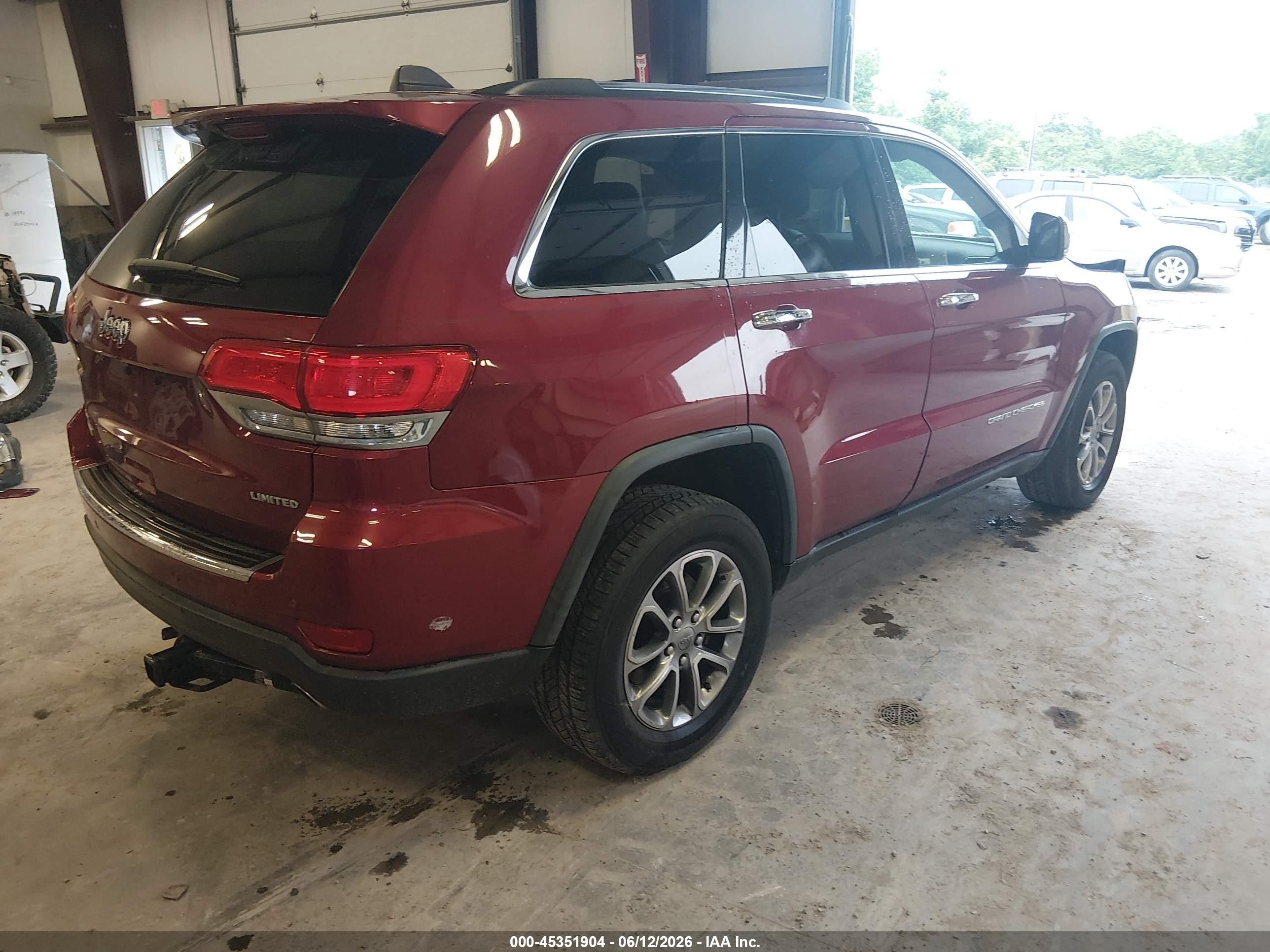 2014 Jeep Grand Cherokee Limited Maroon vin: 1C4RJFBM5EC443127