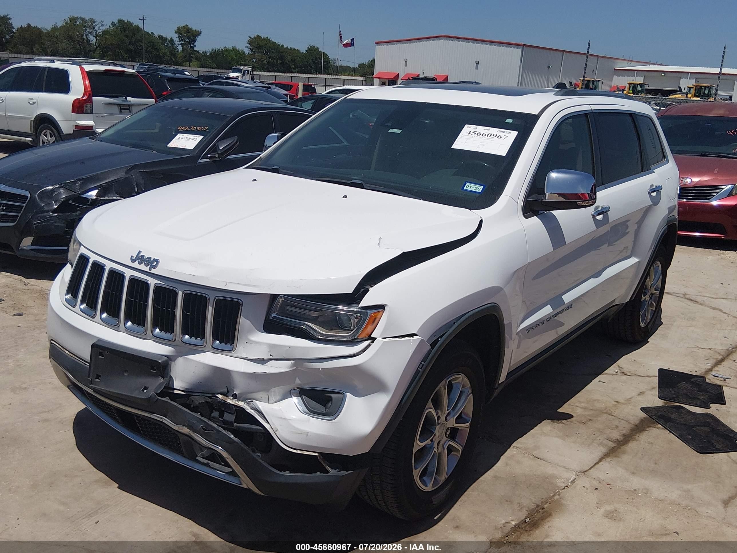 2015 Jeep Grand Cherokee Limited White vin: 1C4RJFBM7FC866678