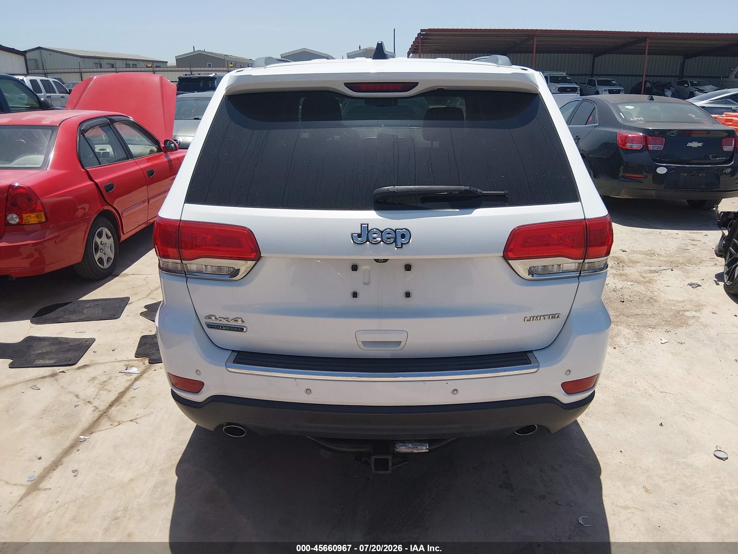 2015 Jeep Grand Cherokee Limited White vin: 1C4RJFBM7FC866678