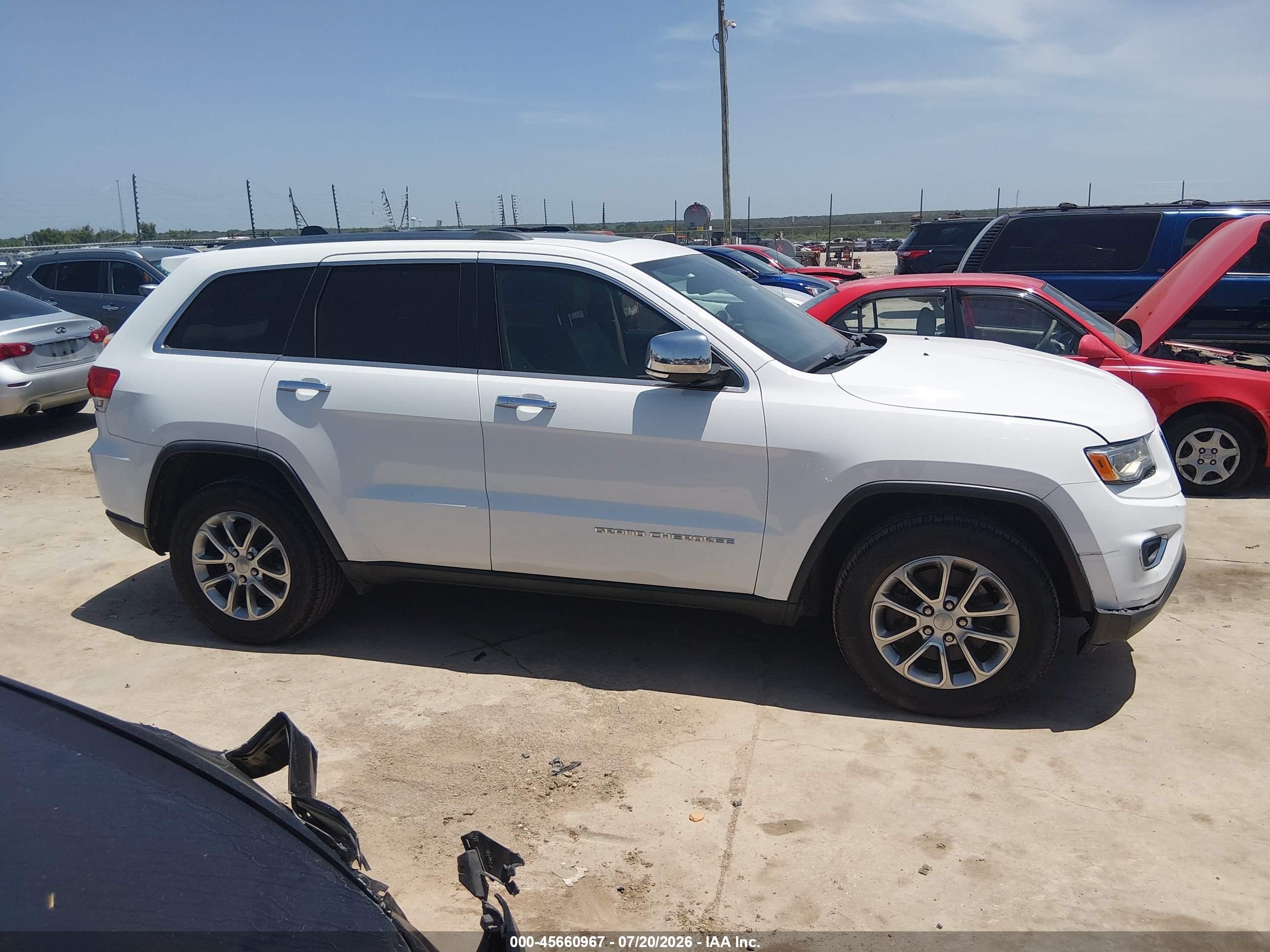 2015 Jeep Grand Cherokee Limited White vin: 1C4RJFBM7FC866678
