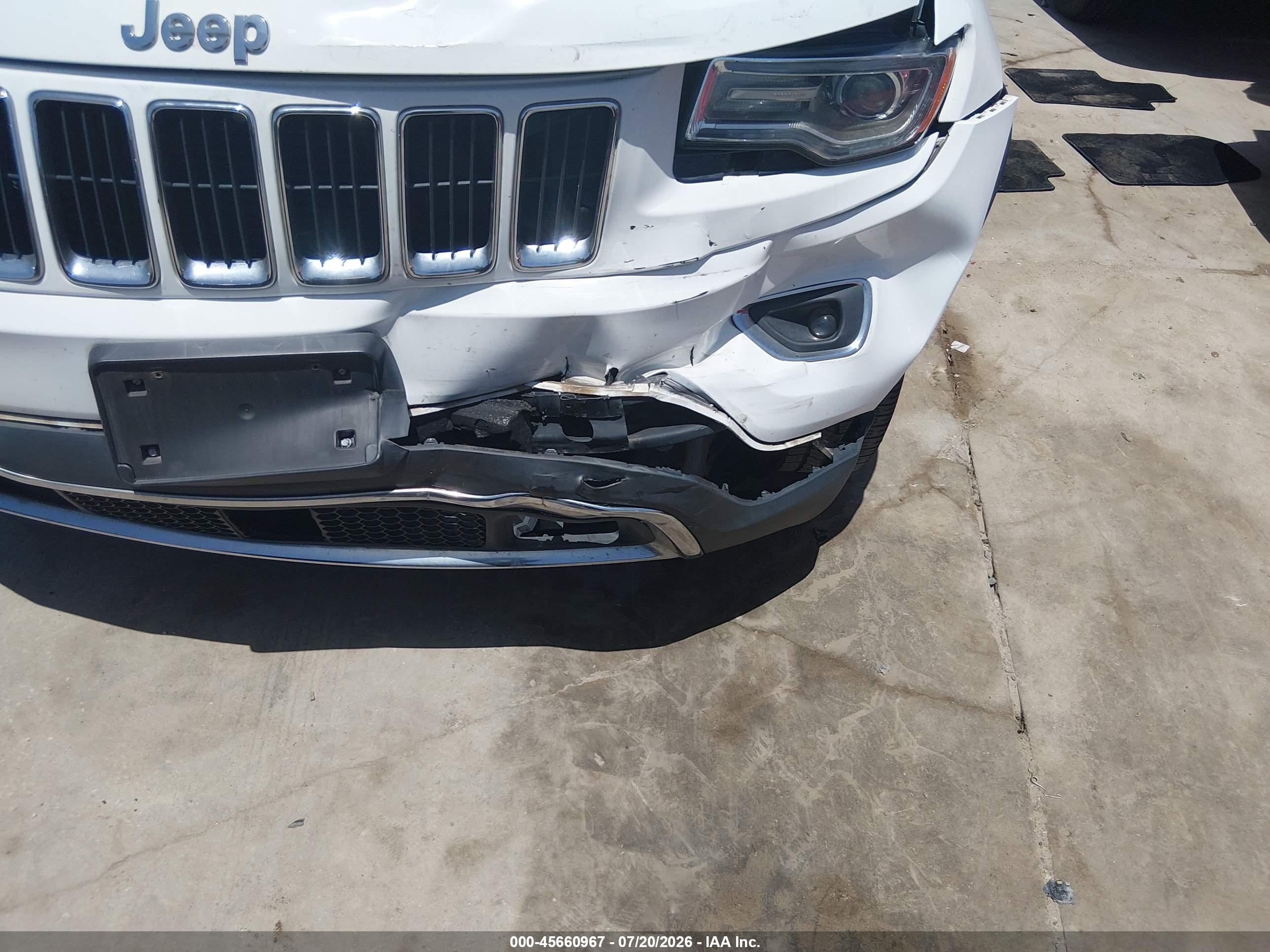 2015 Jeep Grand Cherokee Limited White vin: 1C4RJFBM7FC866678
