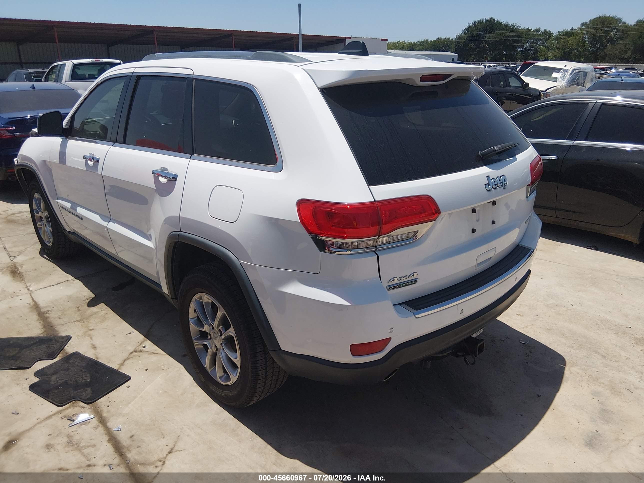 2015 Jeep Grand Cherokee Limited White vin: 1C4RJFBM7FC866678