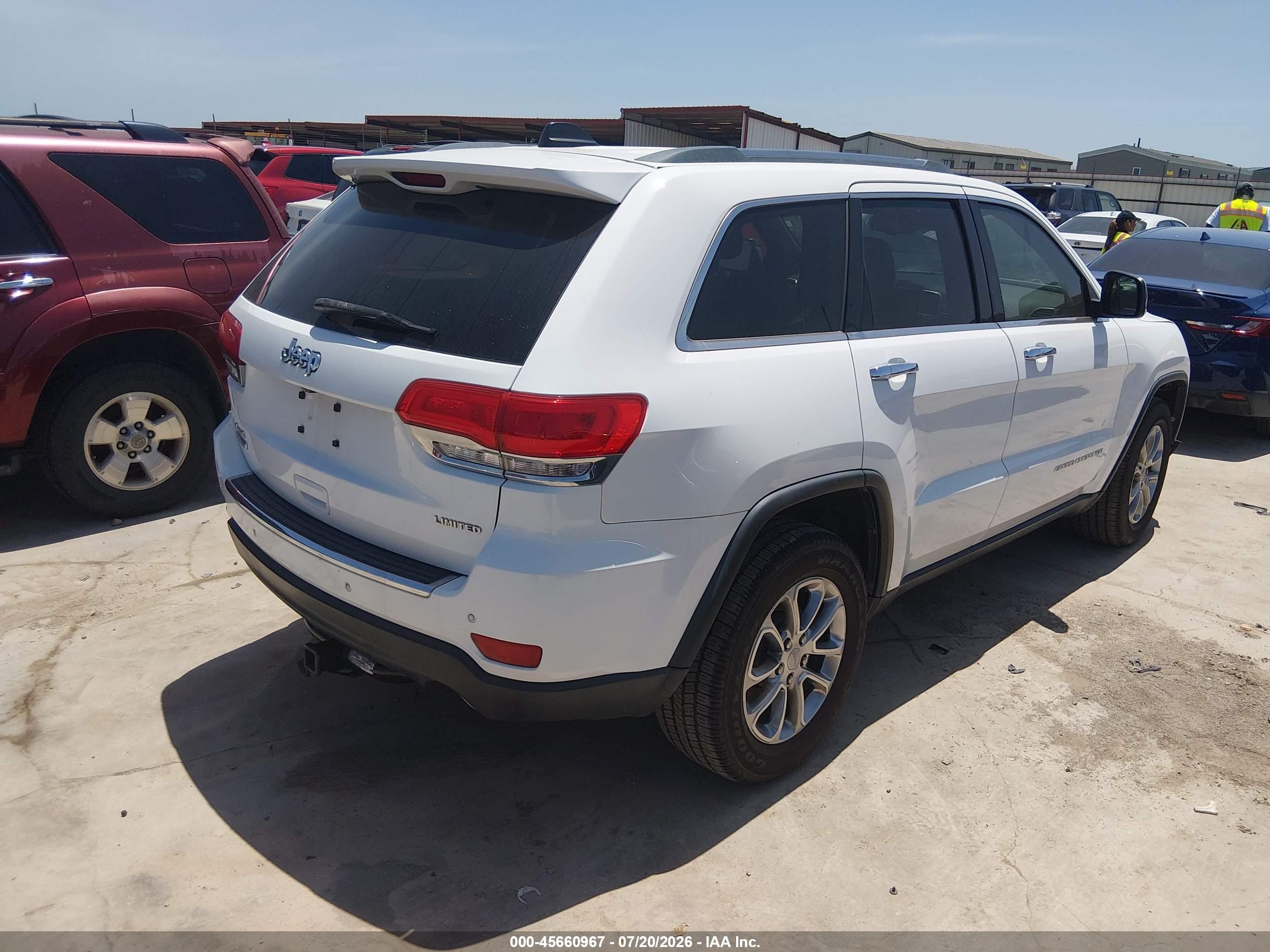 2015 Jeep Grand Cherokee Limited White vin: 1C4RJFBM7FC866678