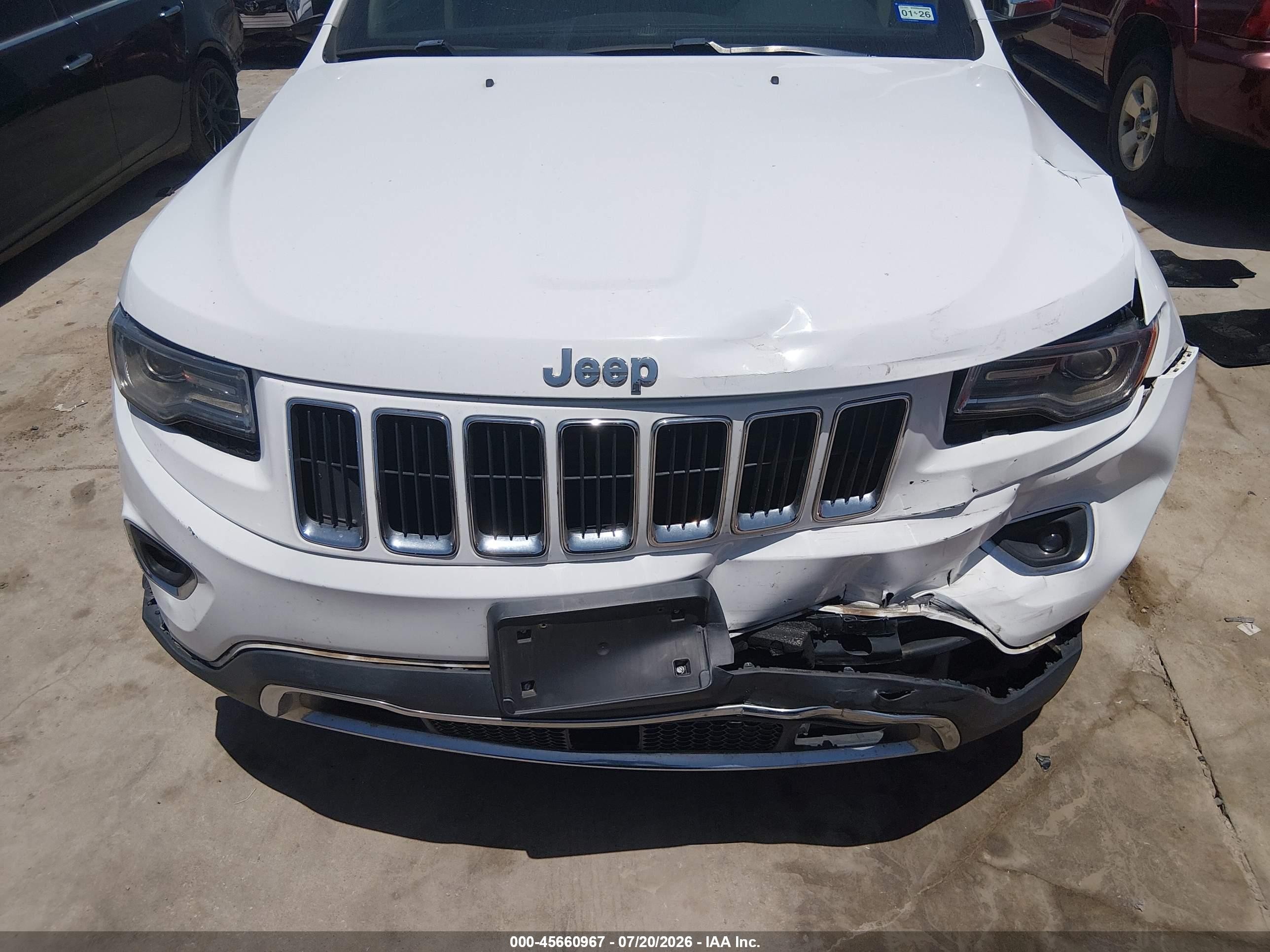 2015 Jeep Grand Cherokee Limited White vin: 1C4RJFBM7FC866678