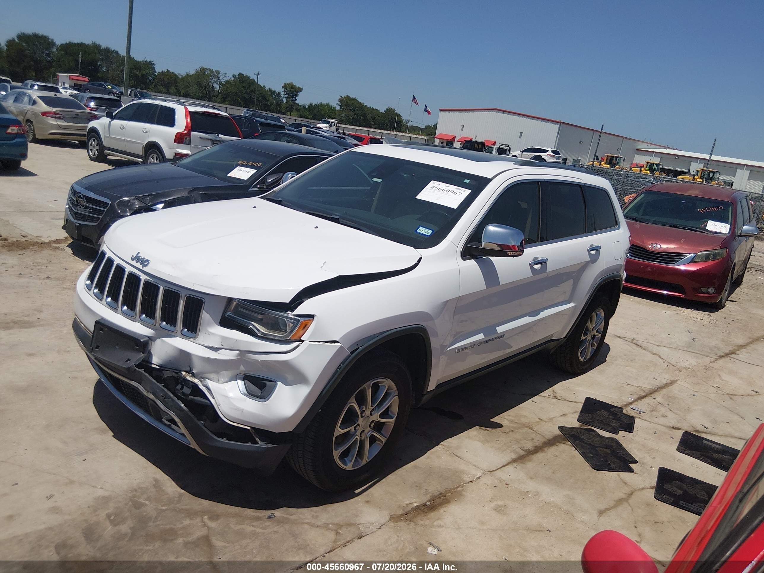 2015 Jeep Grand Cherokee Limited White vin: 1C4RJFBM7FC866678
