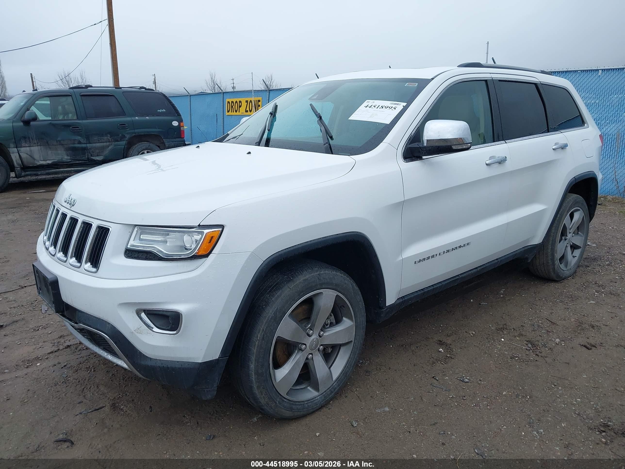 2015 Jeep Grand Cherokee Limited White vin: 1C4RJFBM8FC687646
