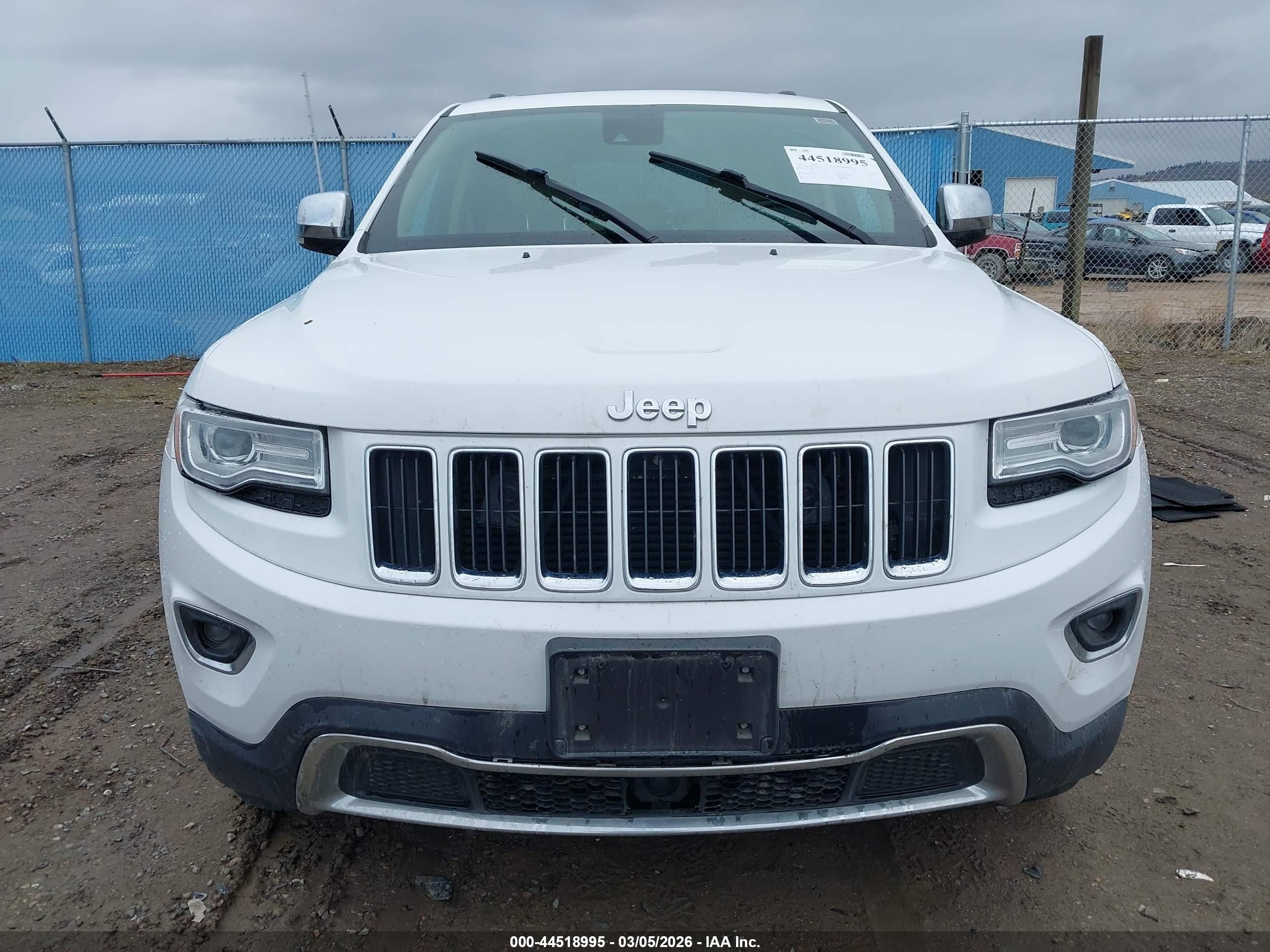 2015 Jeep Grand Cherokee Limited White vin: 1C4RJFBM8FC687646