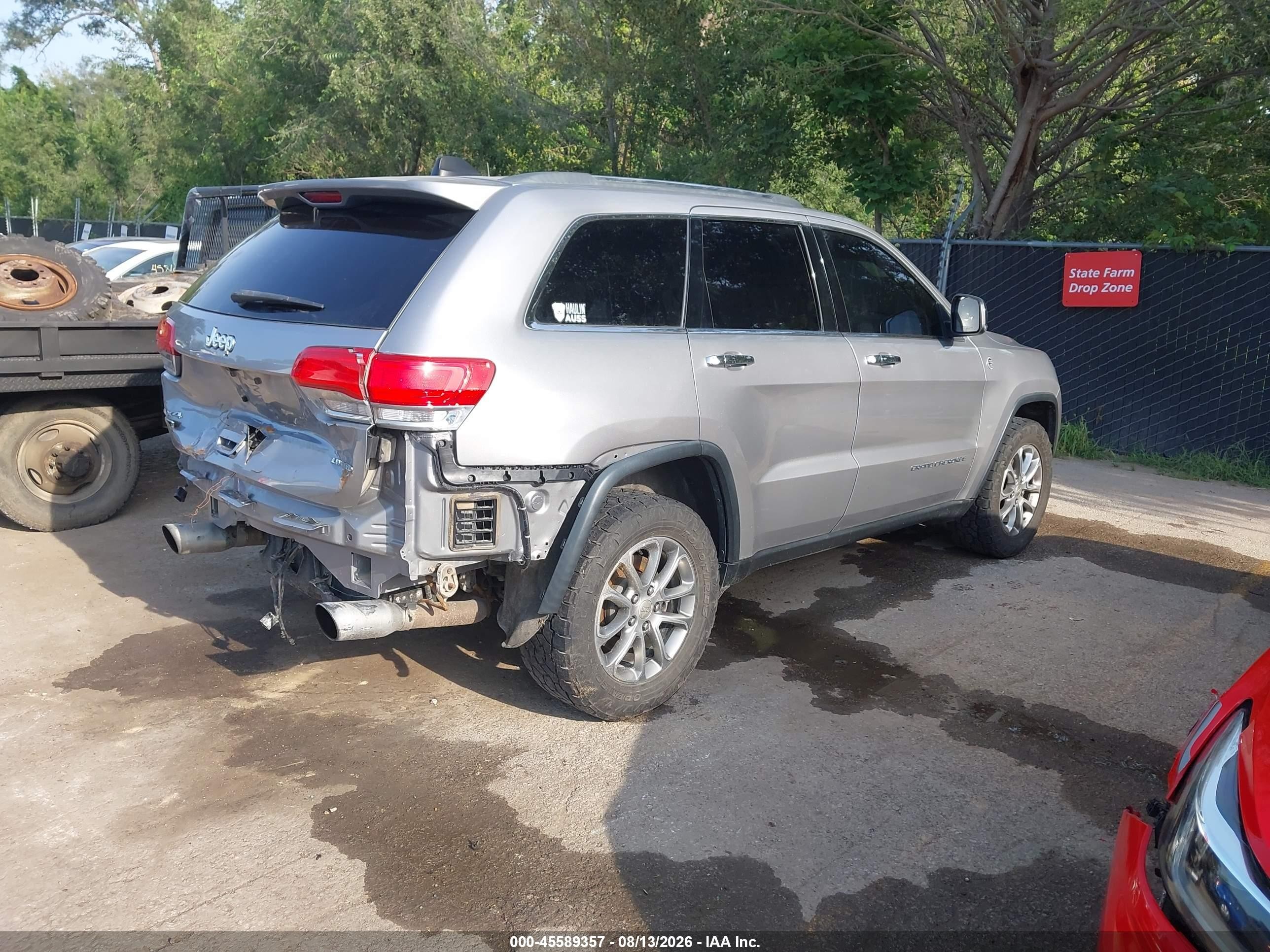 2015 Jeep Grand Cherokee Limited Серый vin: 1C4RJFBM8FC713405