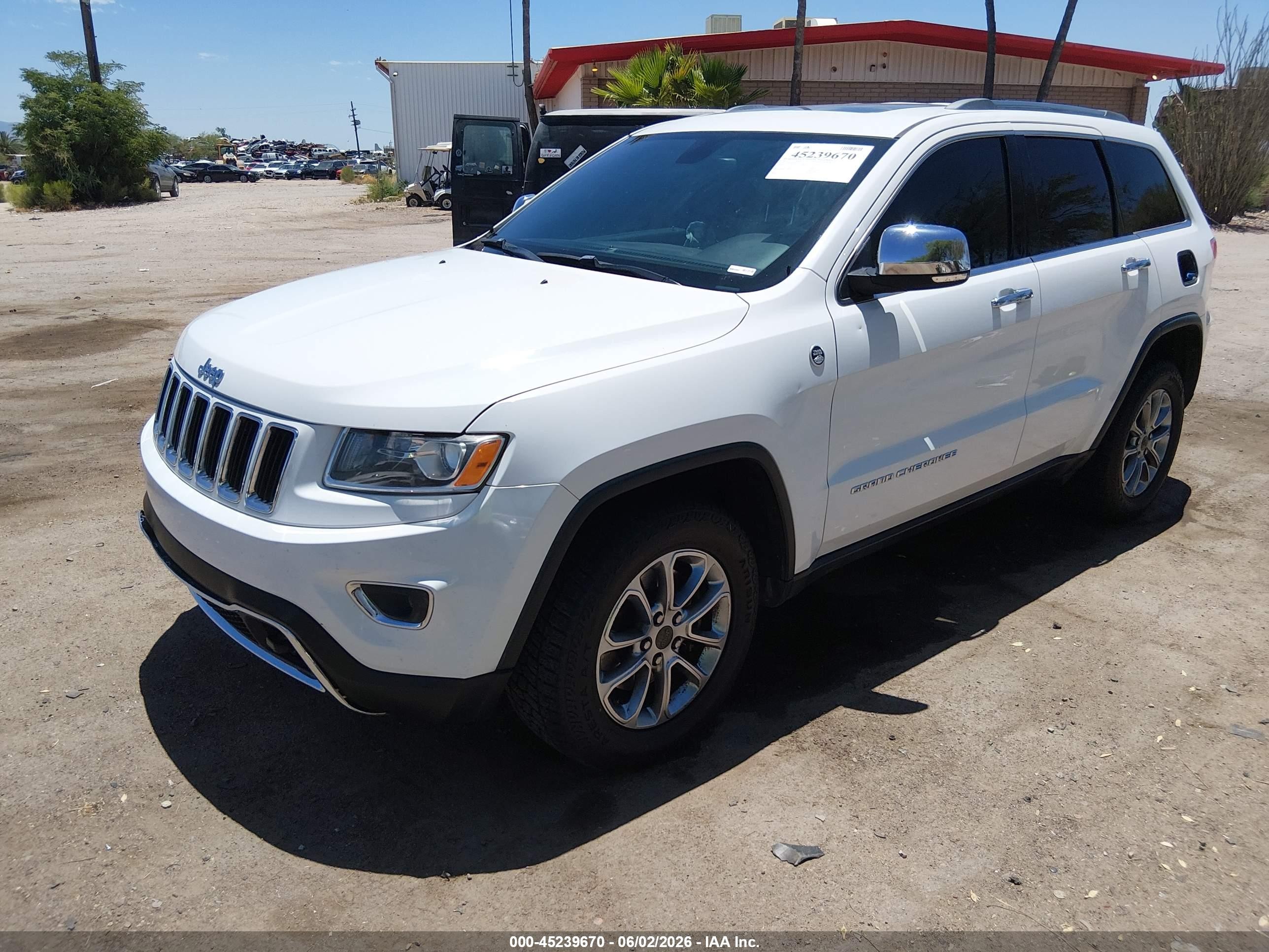 2015 Jeep Grand Cherokee Limited White vin: 1C4RJFBM8FC763477