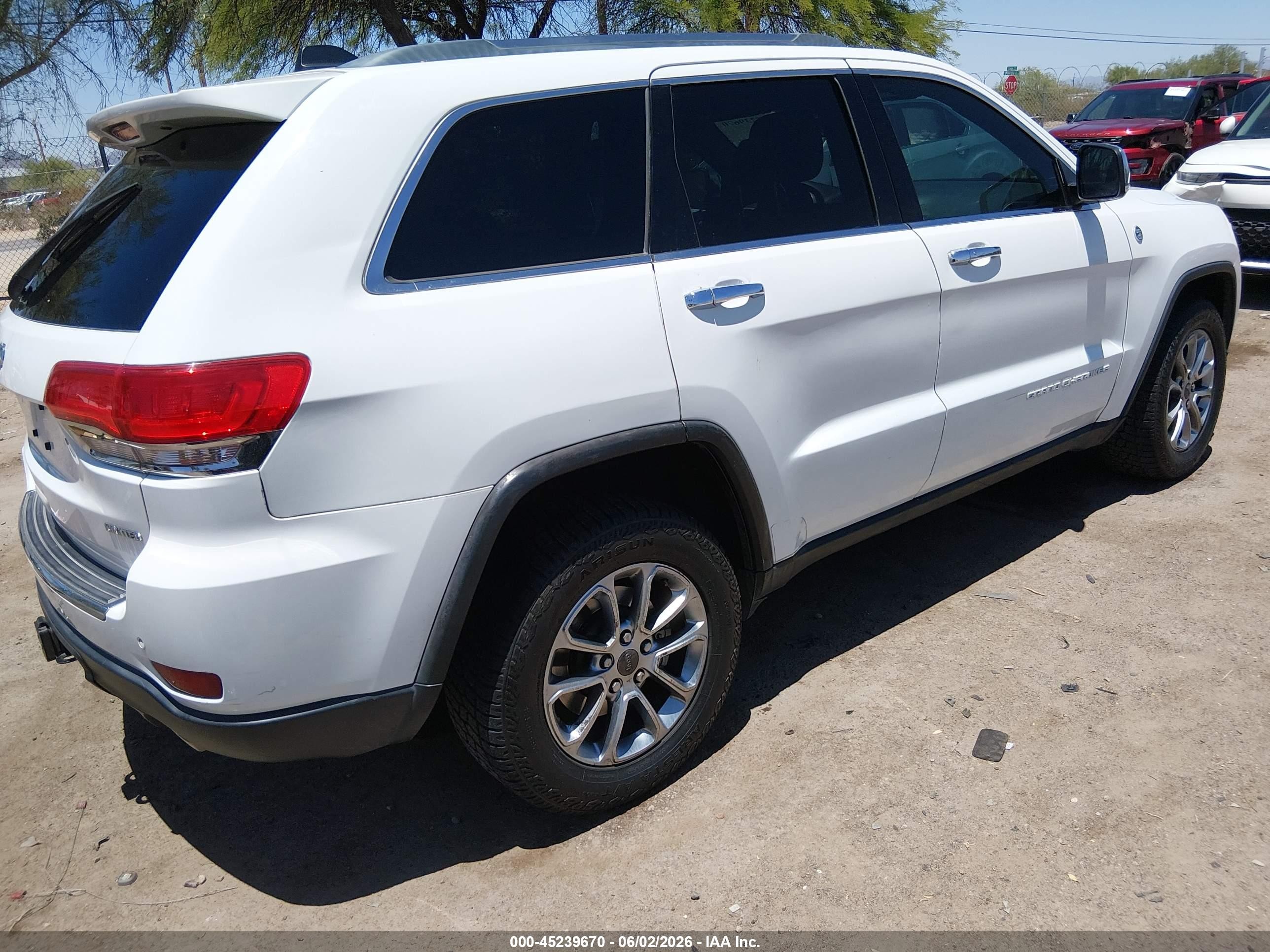 2015 Jeep Grand Cherokee Limited White vin: 1C4RJFBM8FC763477
