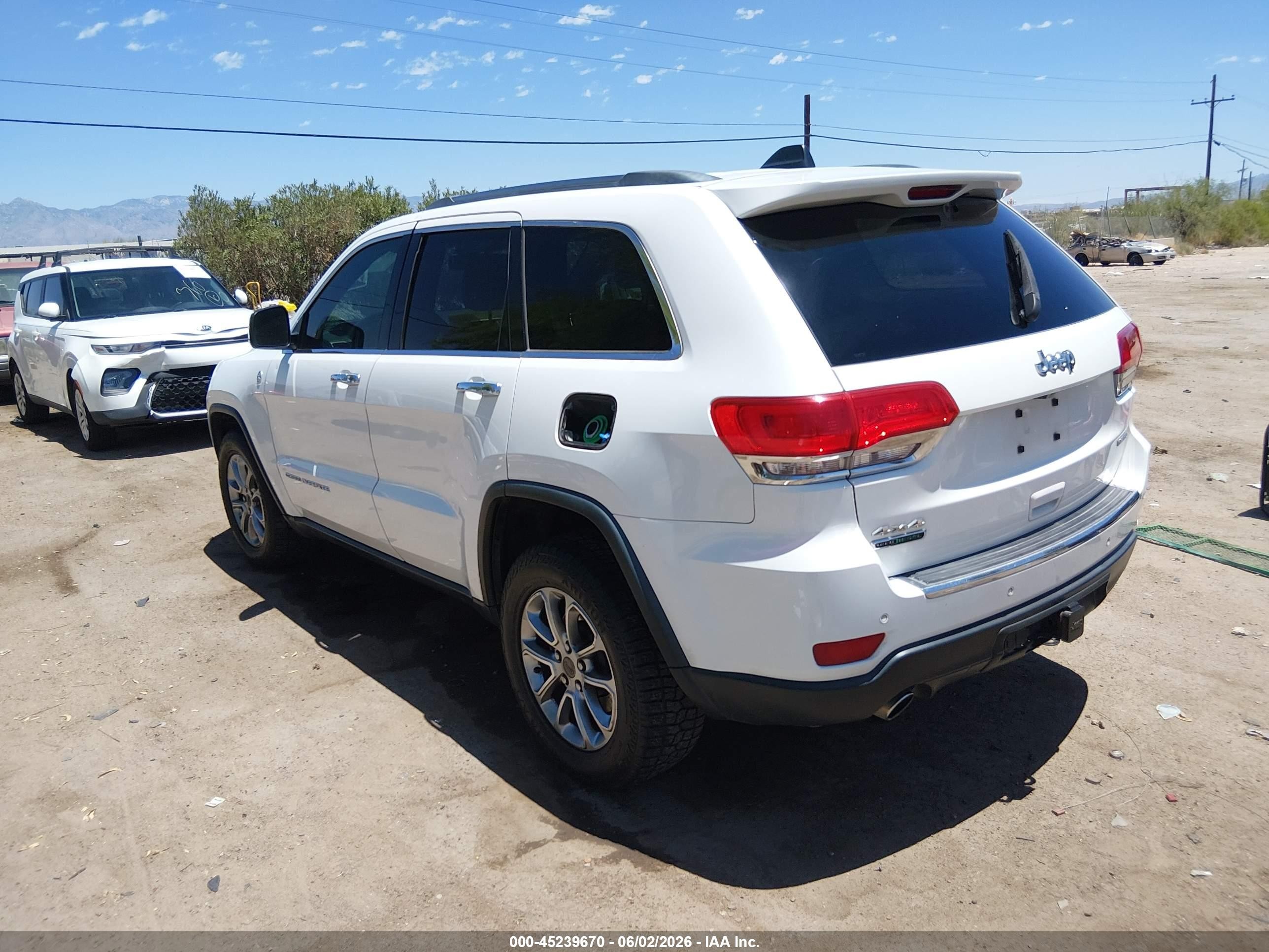 2015 Jeep Grand Cherokee Limited White vin: 1C4RJFBM8FC763477