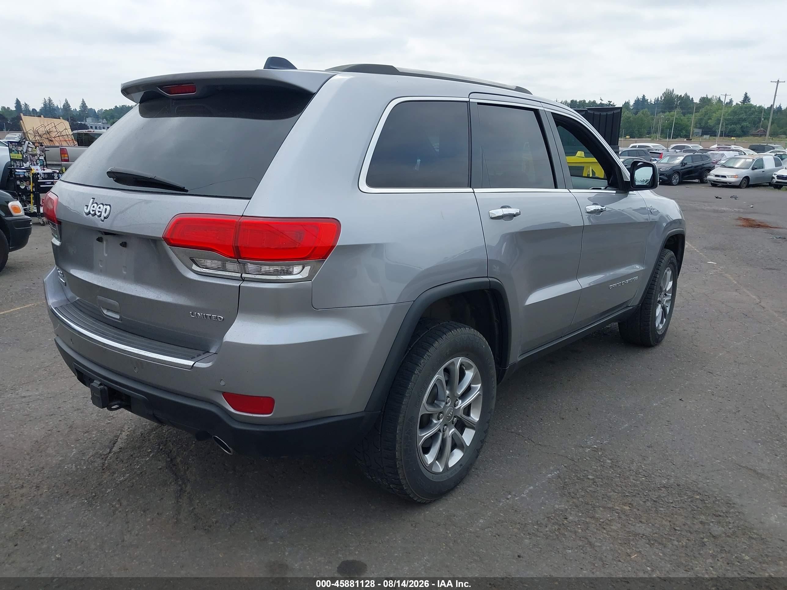 2015 Jeep Grand Cherokee Limited Gray vin: 1C4RJFBMXFC716144