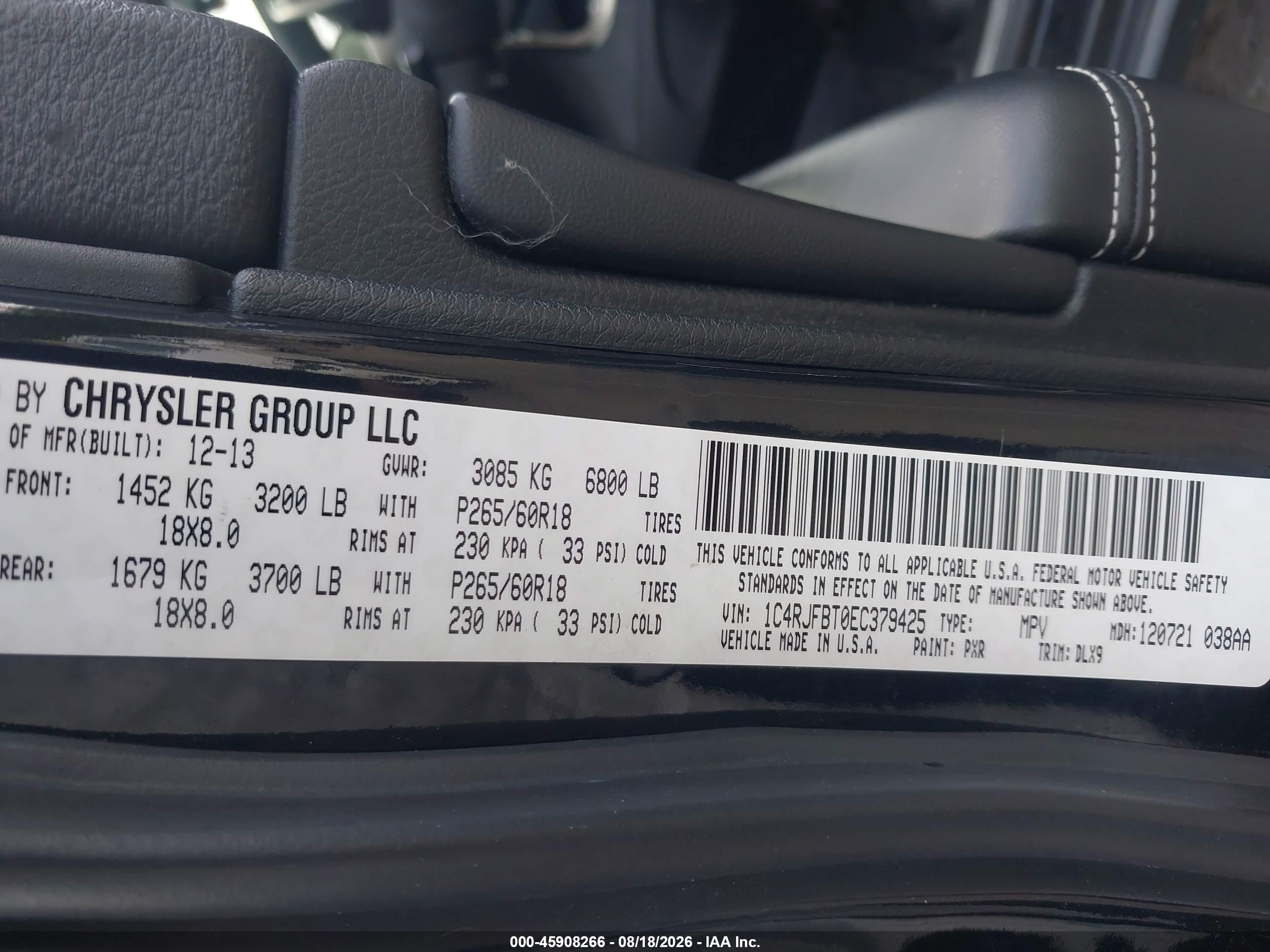 2014 Jeep Grand Cherokee Limited Black vin: 1C4RJFBT0EC379425