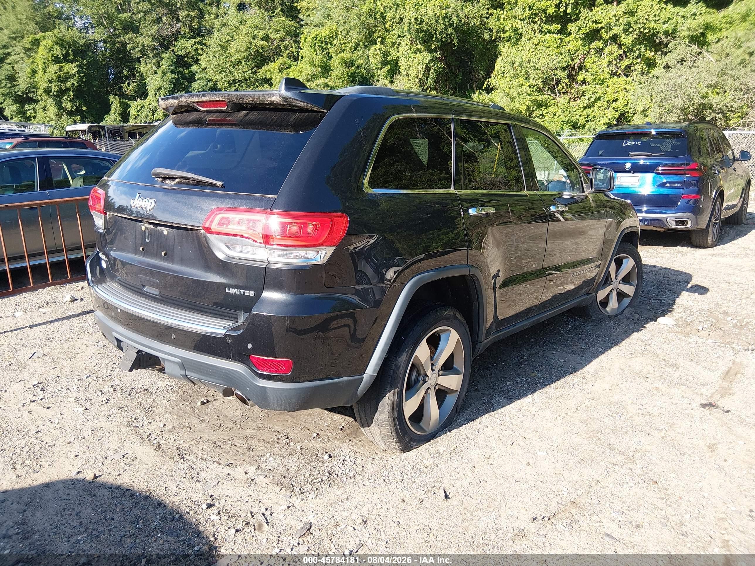 2014 Jeep Grand Cherokee Limited Black vin: 1C4RJFBT2EC129944