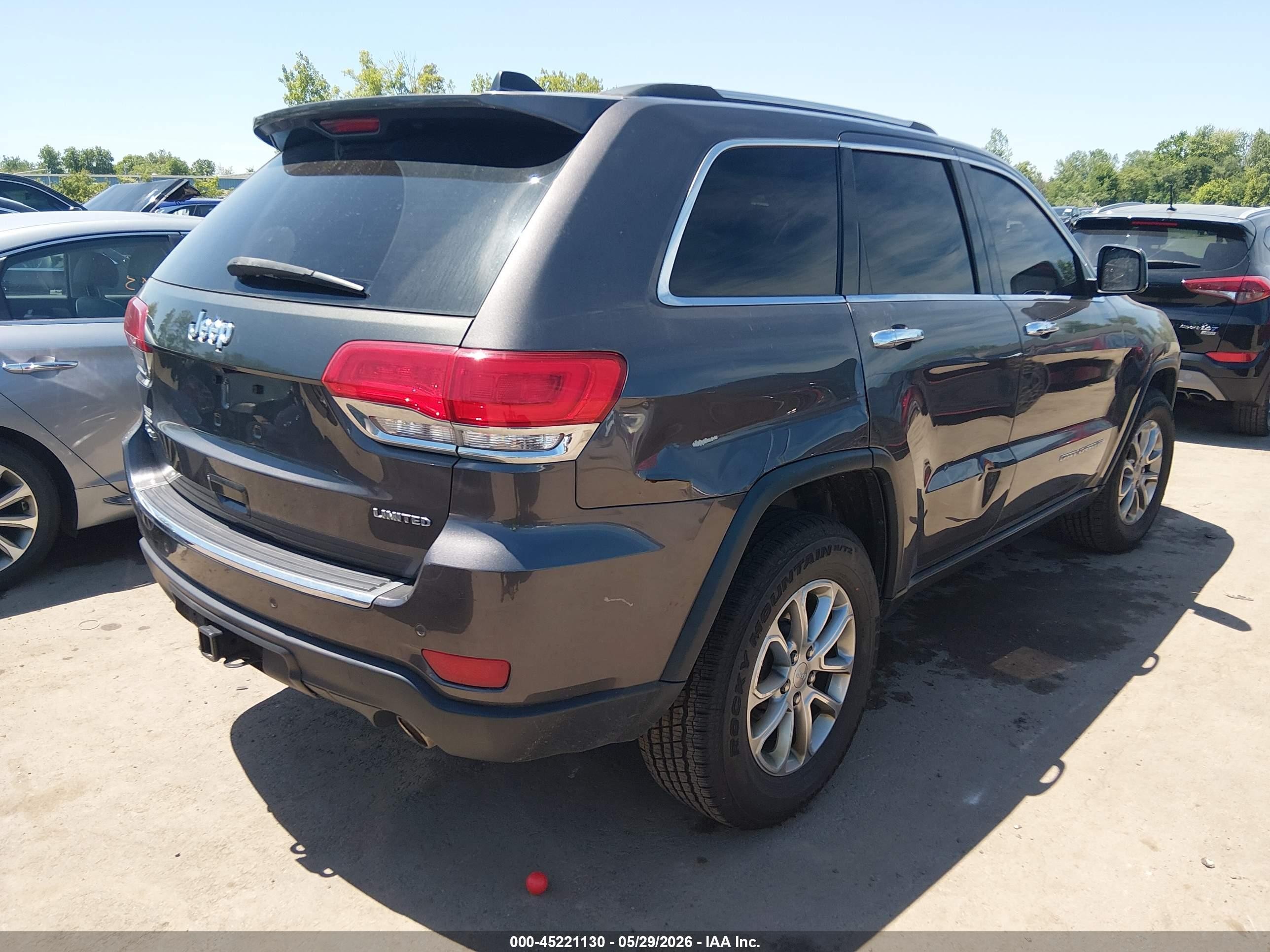 2015 Jeep Grand Cherokee Limited Серый vin: 1C4RJFBT2FC951466