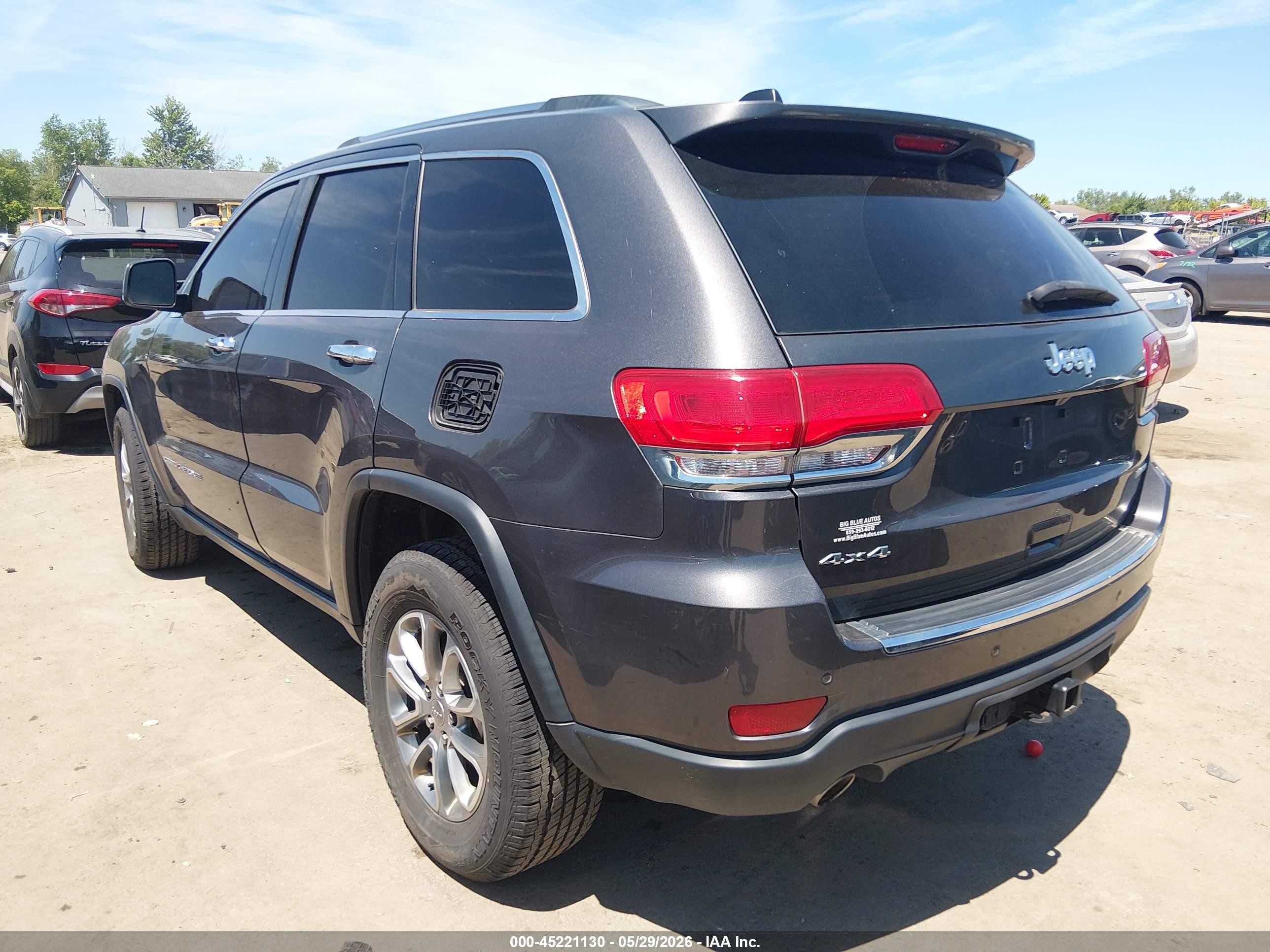 2015 Jeep Grand Cherokee Limited Серый vin: 1C4RJFBT2FC951466