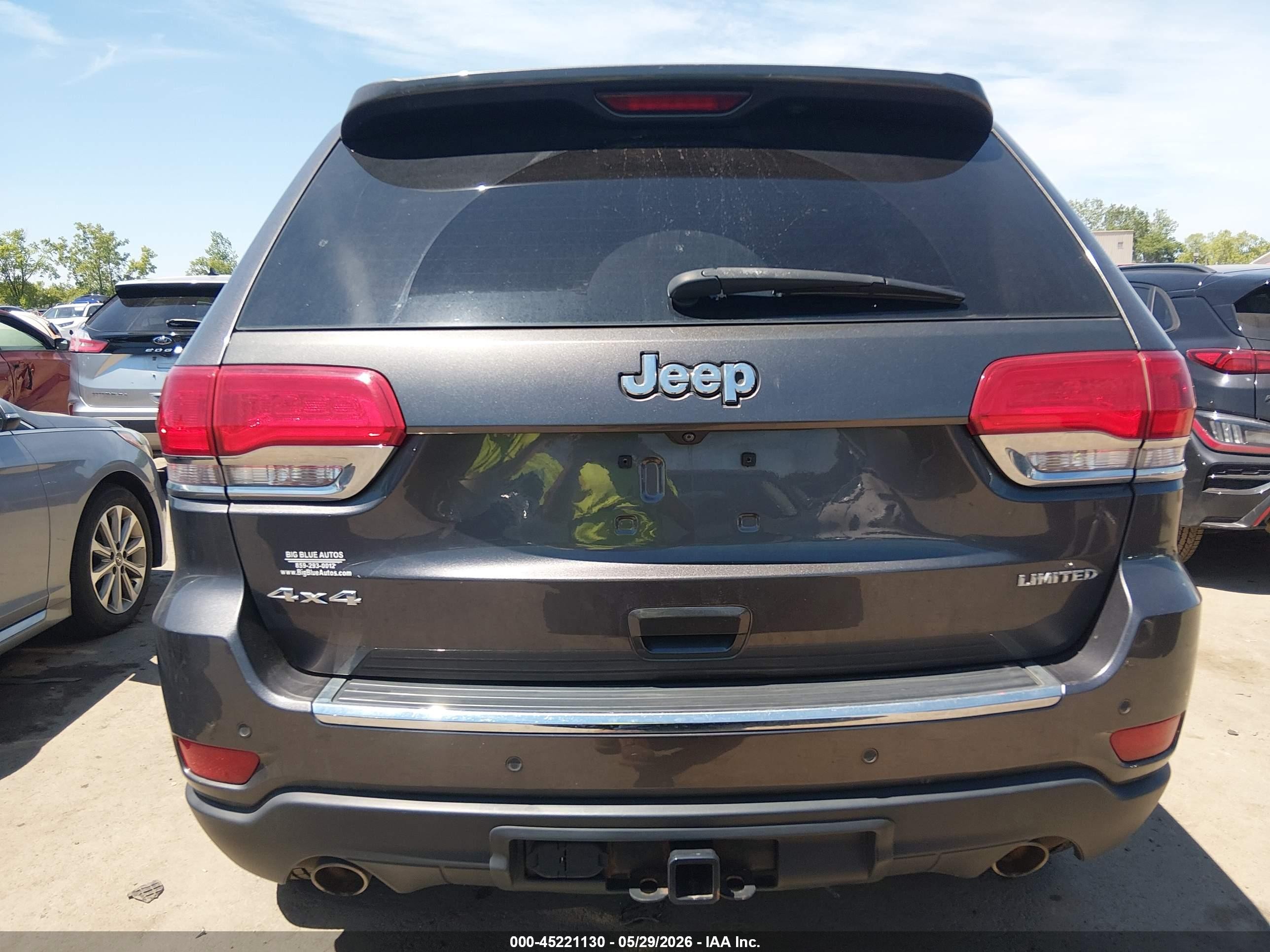 2015 Jeep Grand Cherokee Limited Серый vin: 1C4RJFBT2FC951466