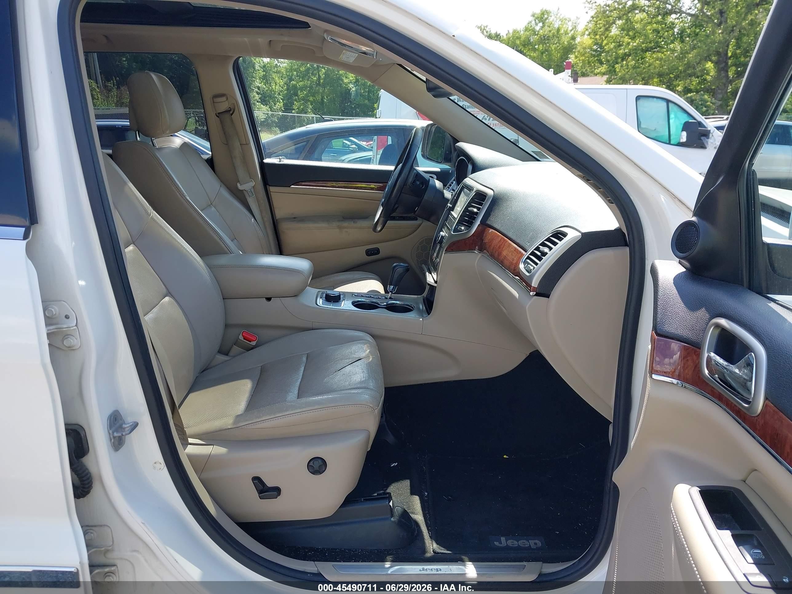 2012 Jeep Grand Cherokee Limited White vin: 1C4RJFBT3CC273287