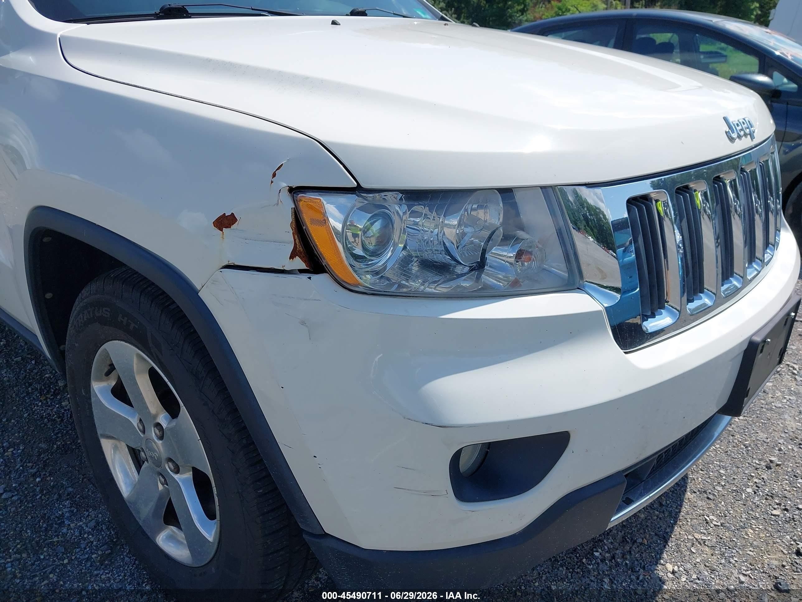 2012 Jeep Grand Cherokee Limited White vin: 1C4RJFBT3CC273287