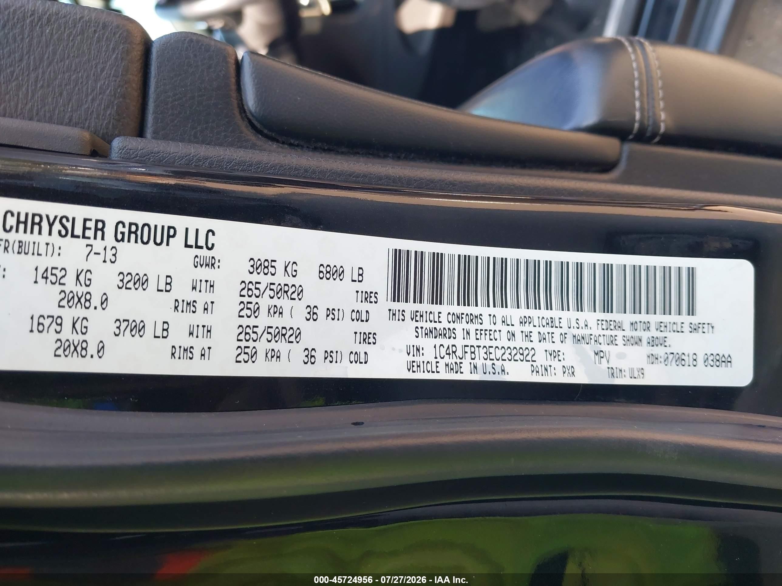 2014 Jeep Grand Cherokee Limited Black vin: 1C4RJFBT3EC232922