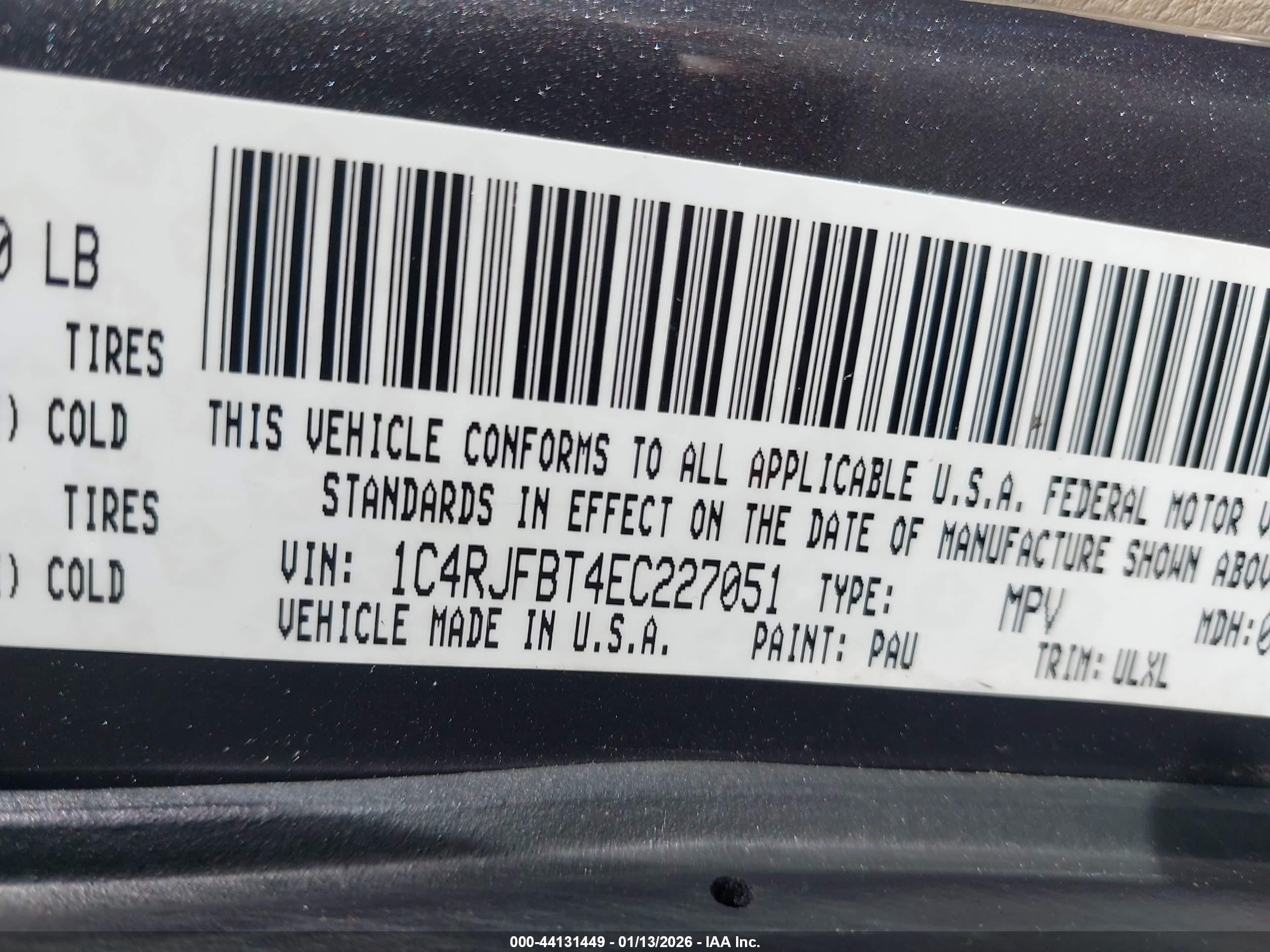 2014 Jeep Grand Cherokee Limited Gray vin: 1C4RJFBT4EC227051