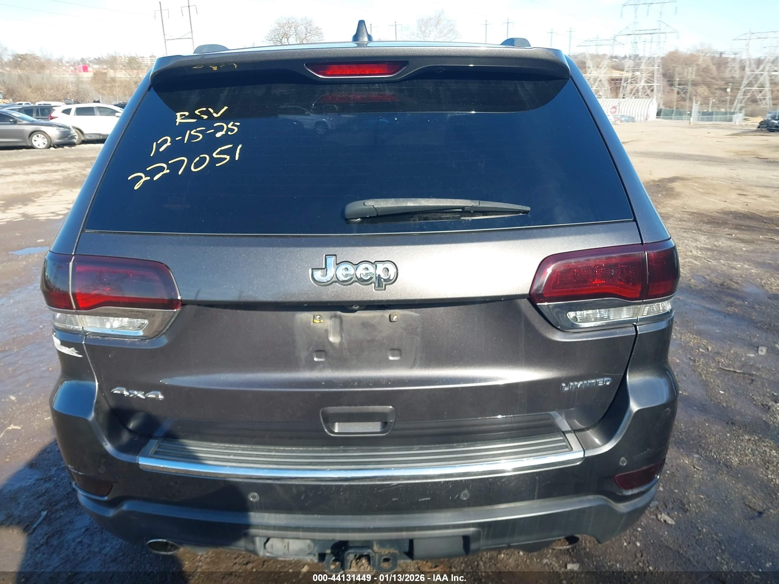 2014 Jeep Grand Cherokee Limited Gray vin: 1C4RJFBT4EC227051