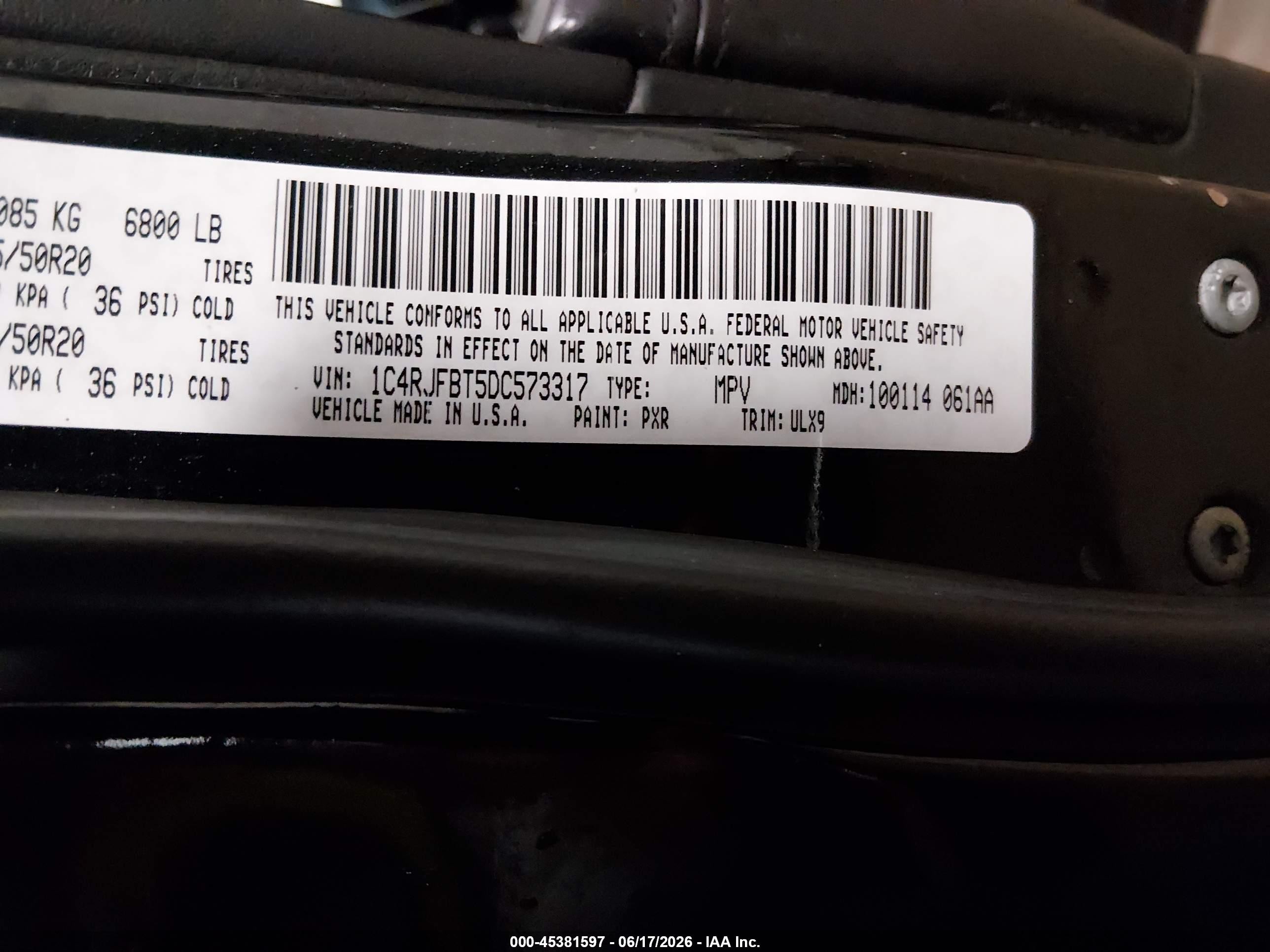 2013 Jeep Grand Cherokee Limited Black vin: 1C4RJFBT5DC573317