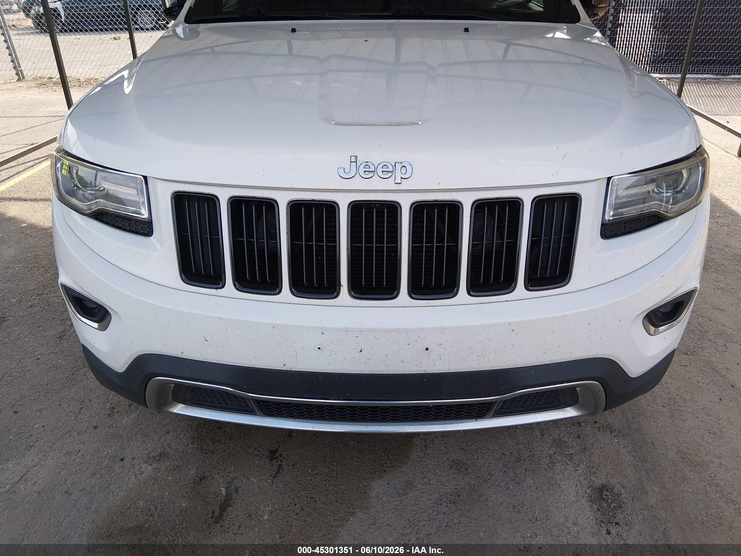 2014 Jeep Grand Cherokee Limited White vin: 1C4RJFBT7EC142446