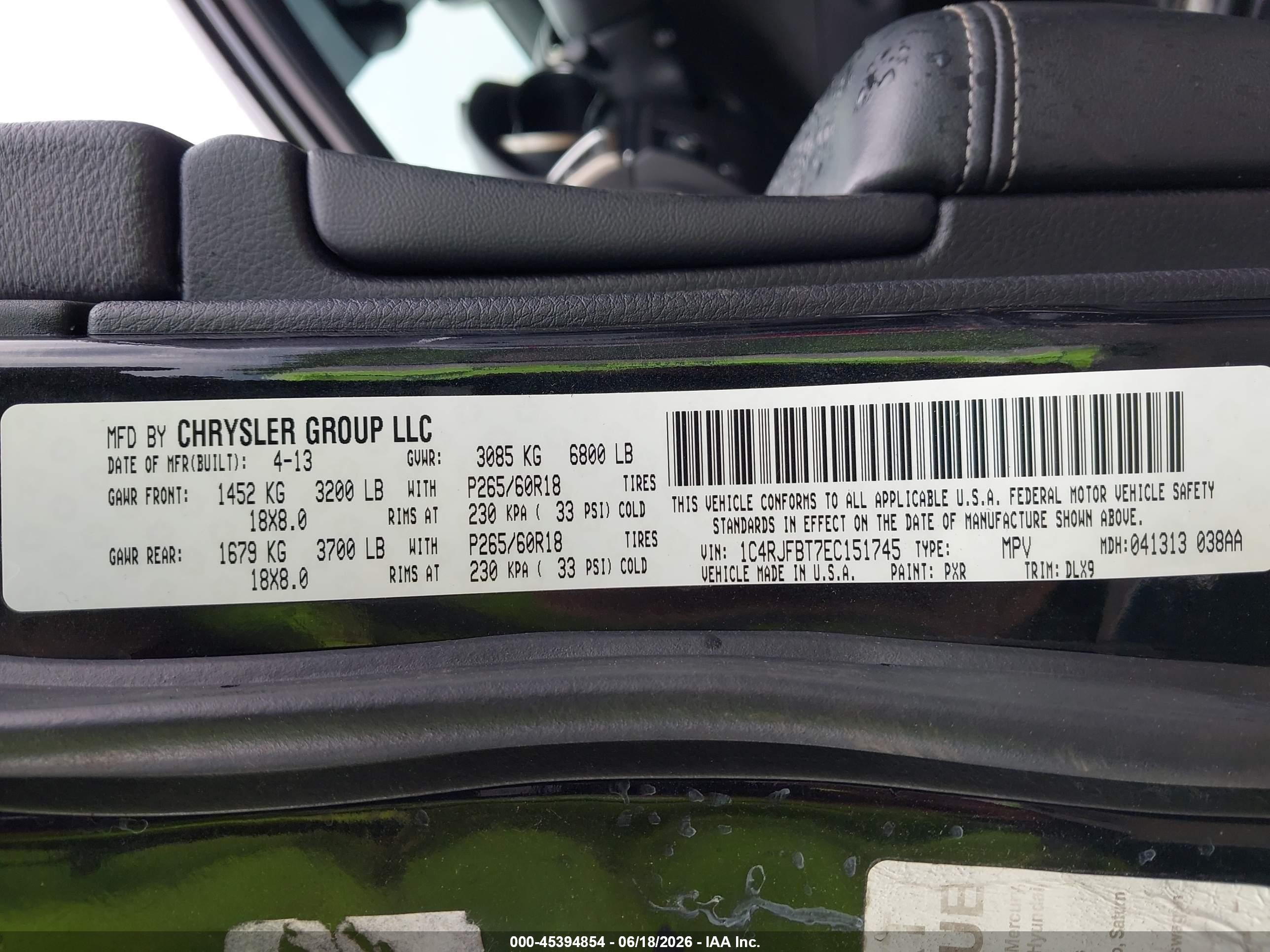 2014 Jeep Grand Cherokee Limited Black vin: 1C4RJFBT7EC151745