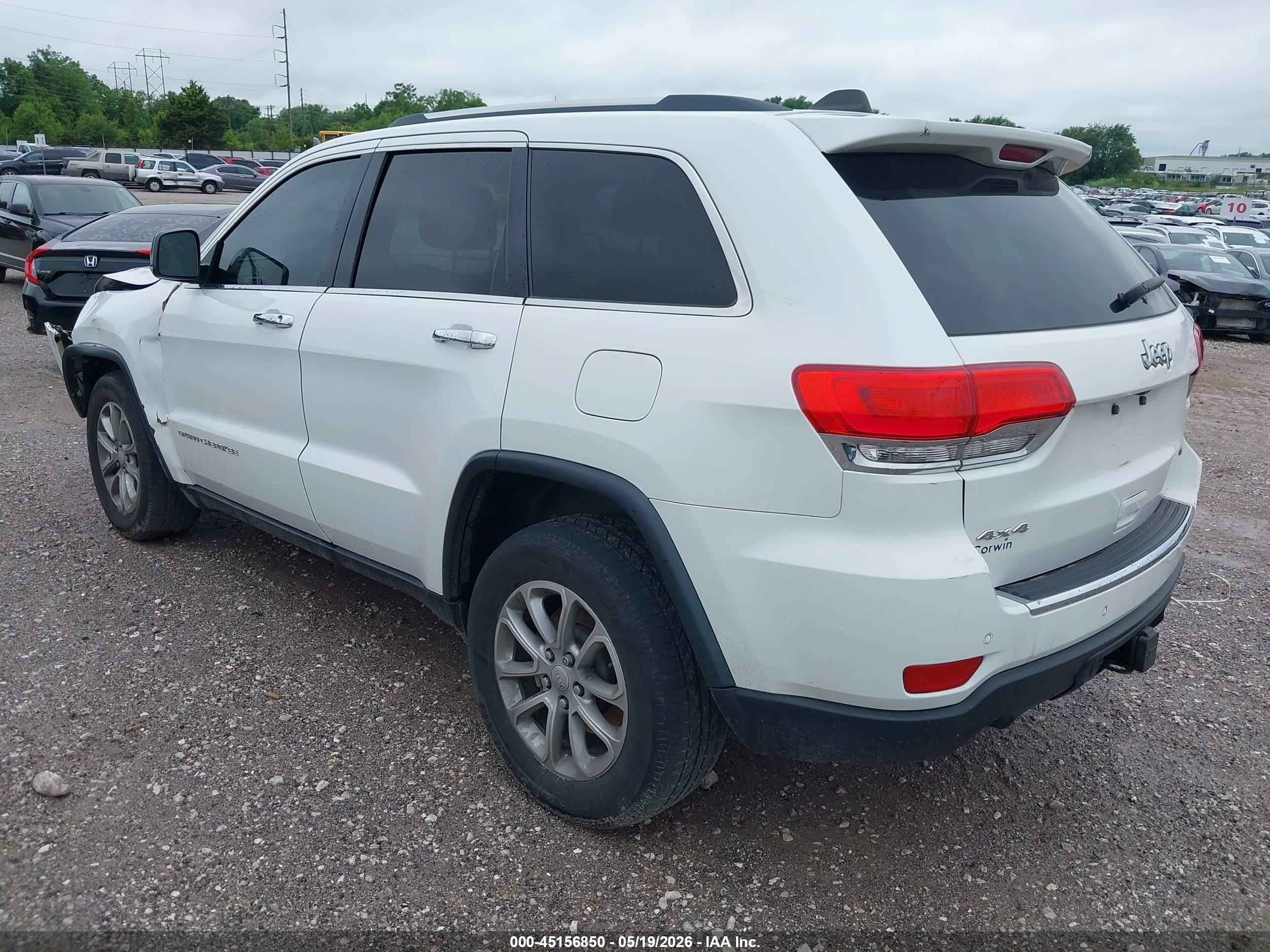 2014 Jeep Grand Cherokee Limited White vin: 1C4RJFBT7EC241073