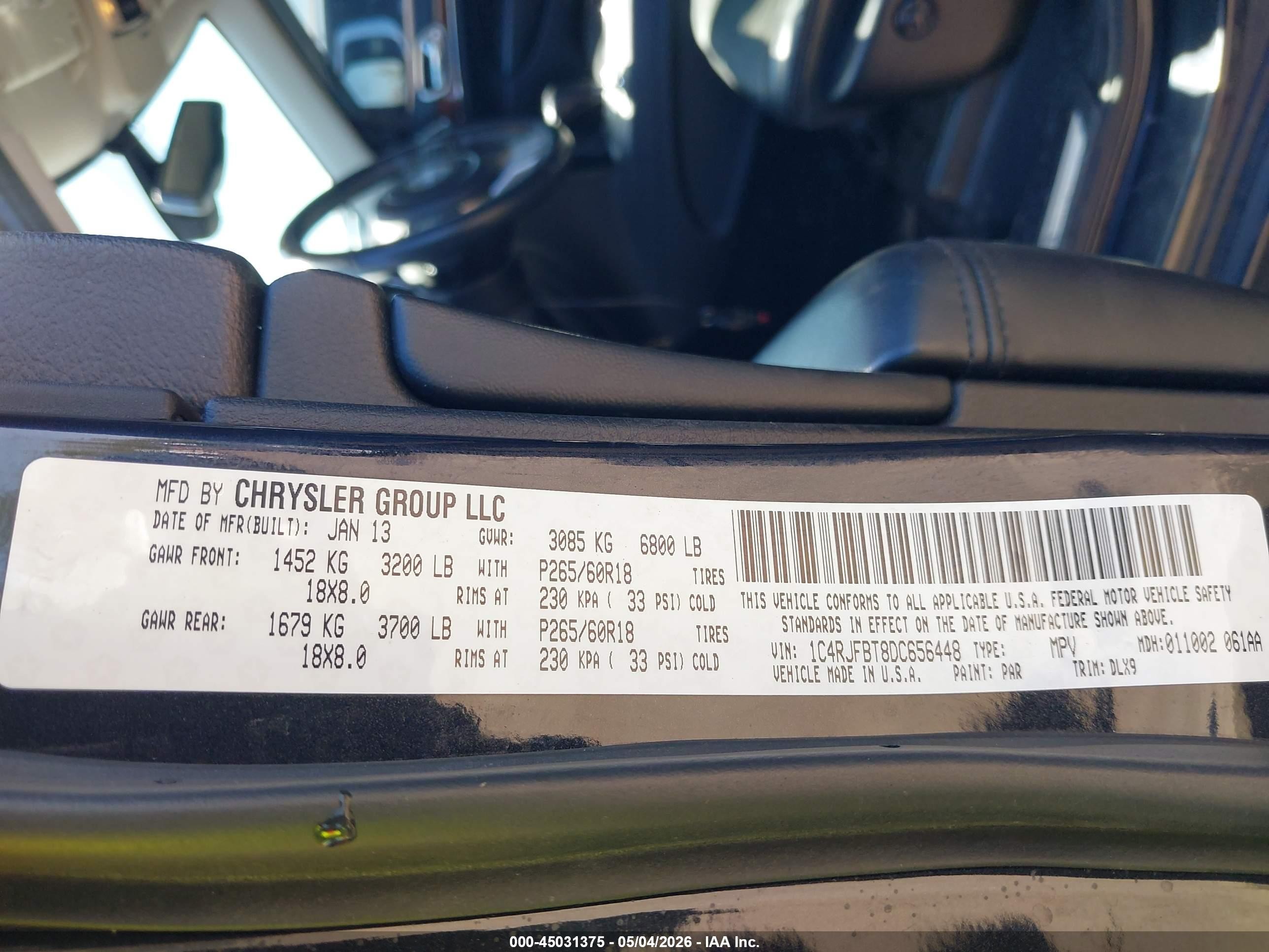 2013 Jeep Grand Cherokee Limited Серый vin: 1C4RJFBT8DC656448