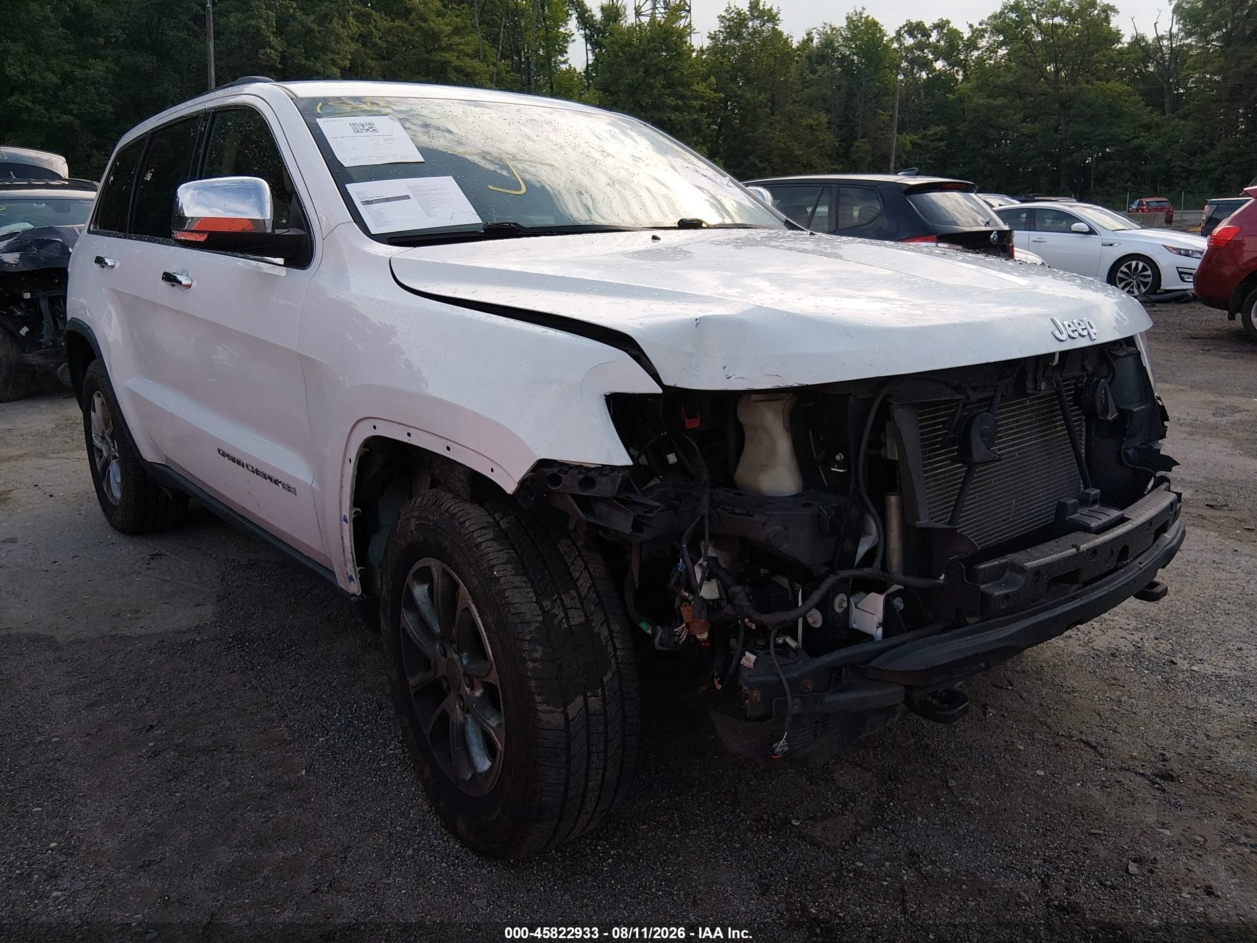 2014 Jeep Grand Cherokee Limited White vin: 1C4RJFBTXEC114740