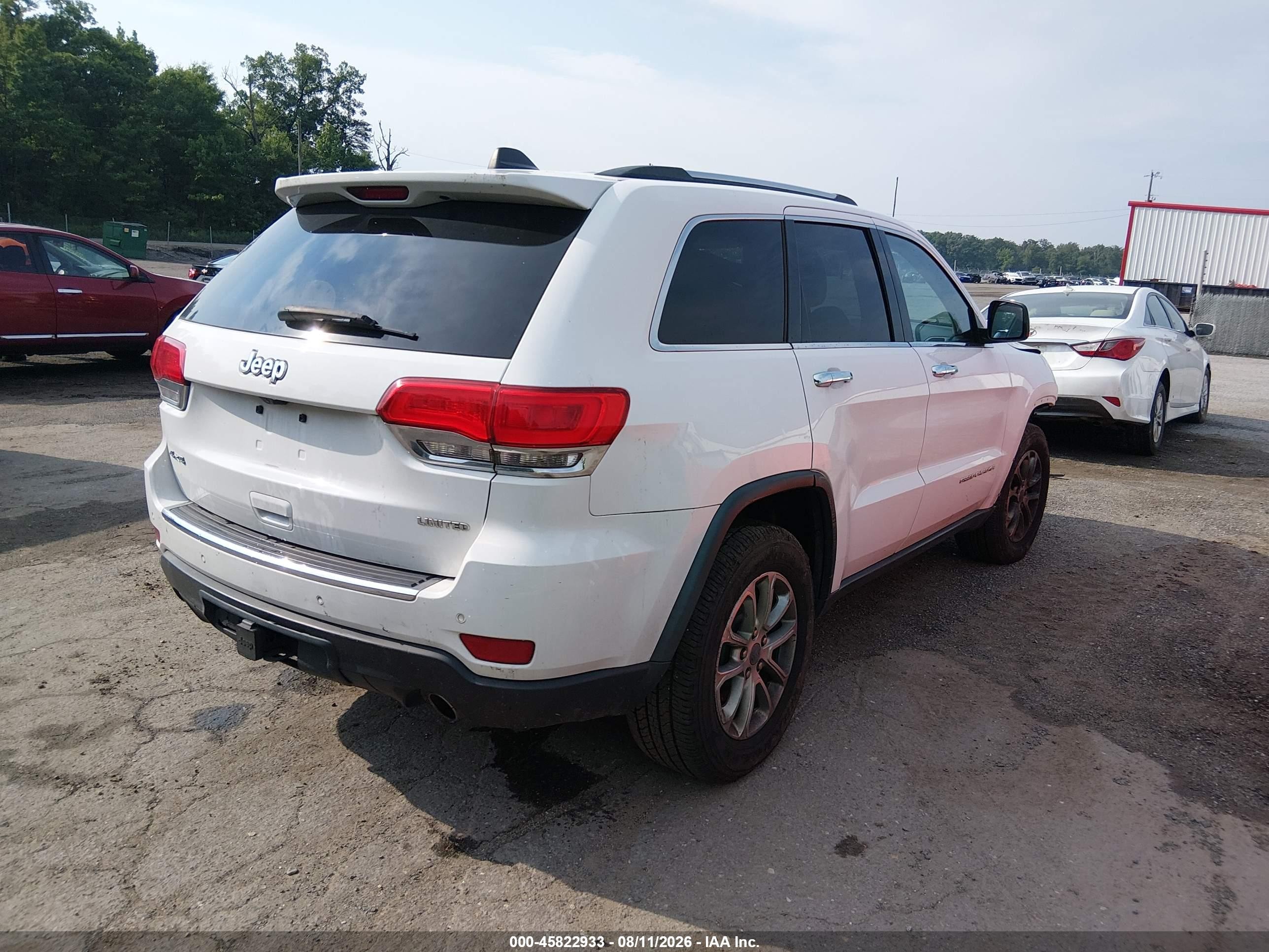 2014 Jeep Grand Cherokee Limited White vin: 1C4RJFBTXEC114740