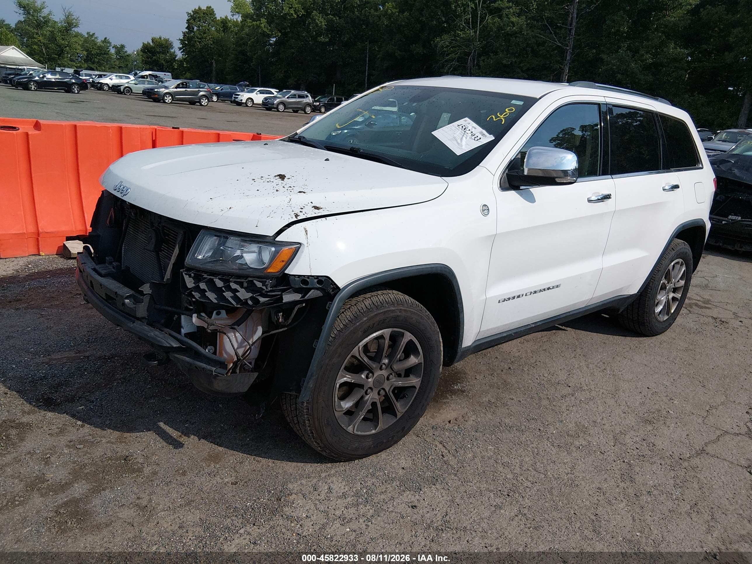 2014 Jeep Grand Cherokee Limited White vin: 1C4RJFBTXEC114740