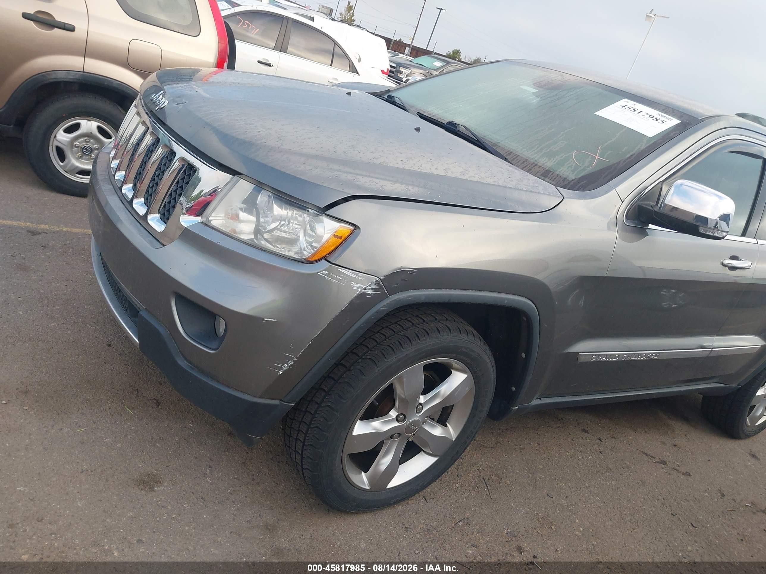 2012 Jeep Grand Cherokee Overland Gray vin: 1C4RJFCG0CC249031