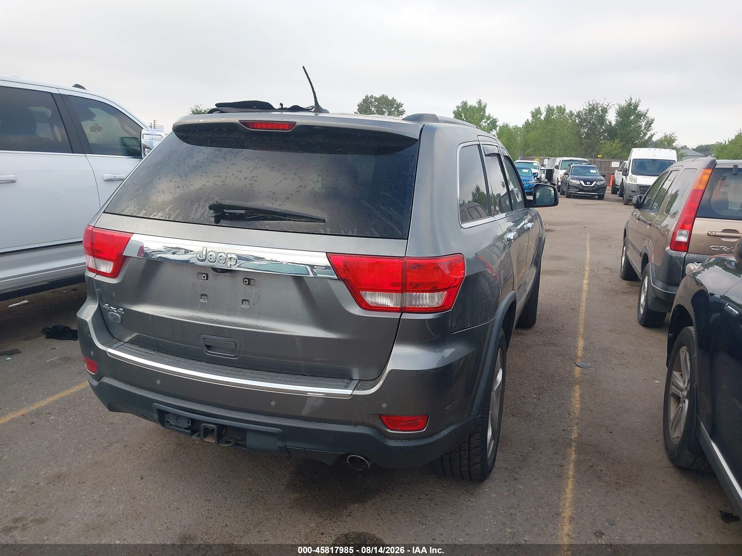 2012 Jeep Grand Cherokee Overland Gray vin: 1C4RJFCG0CC249031
