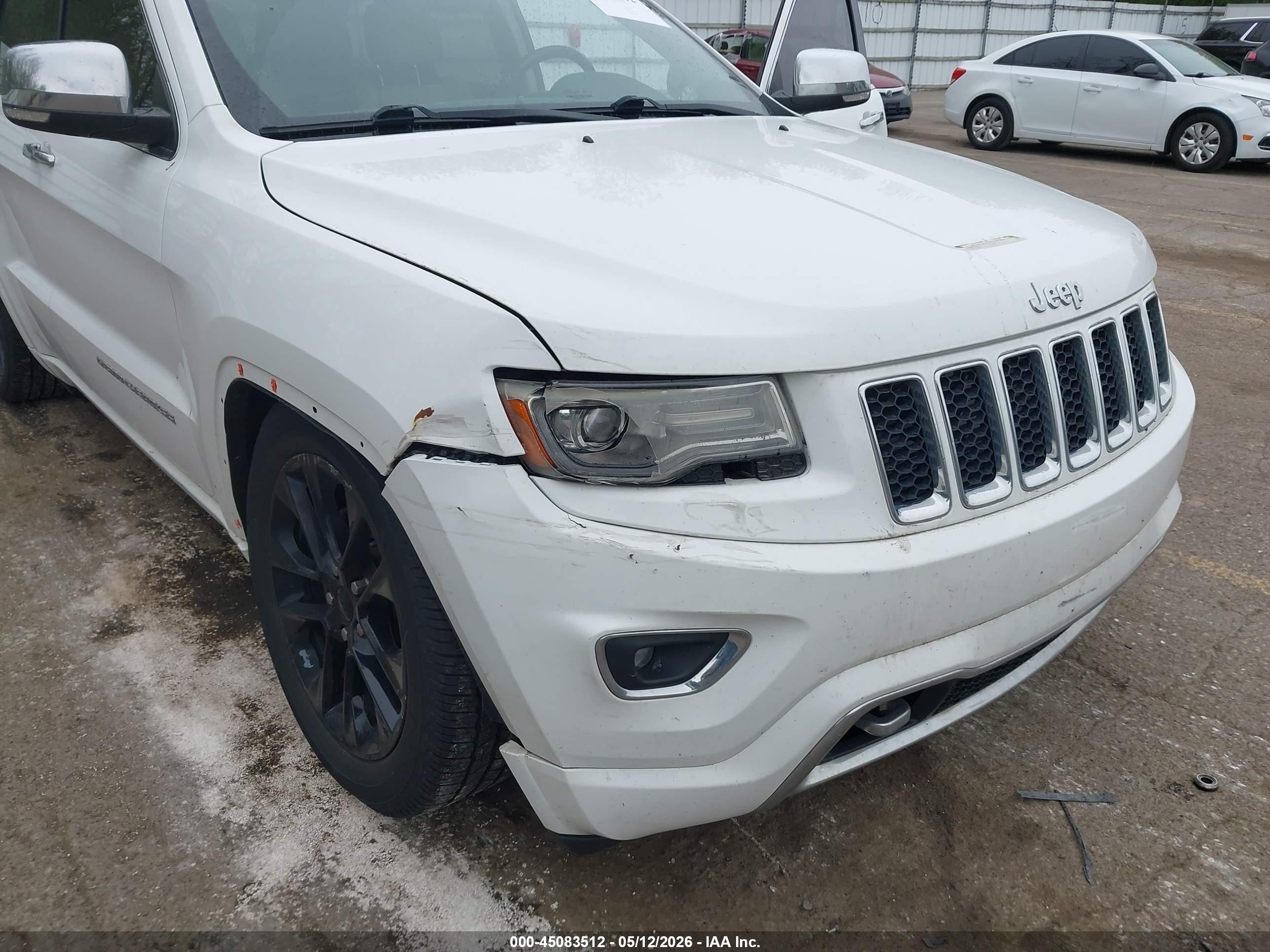 2014 Jeep Grand Cherokee Overland White vin: 1C4RJFCG0EC122380