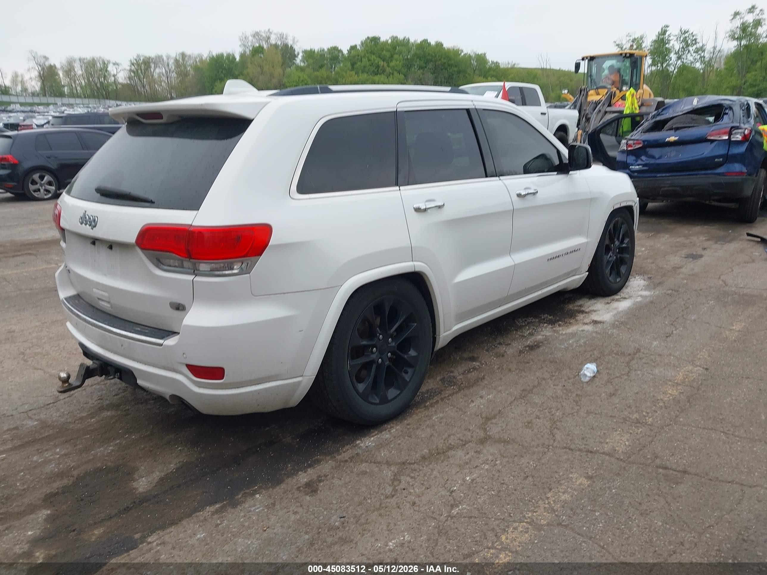 2014 Jeep Grand Cherokee Overland White vin: 1C4RJFCG0EC122380