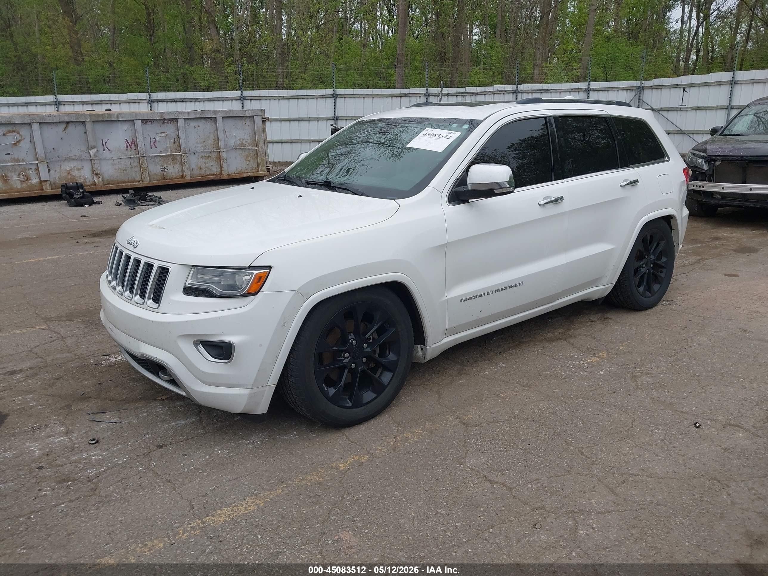 2014 Jeep Grand Cherokee Overland White vin: 1C4RJFCG0EC122380