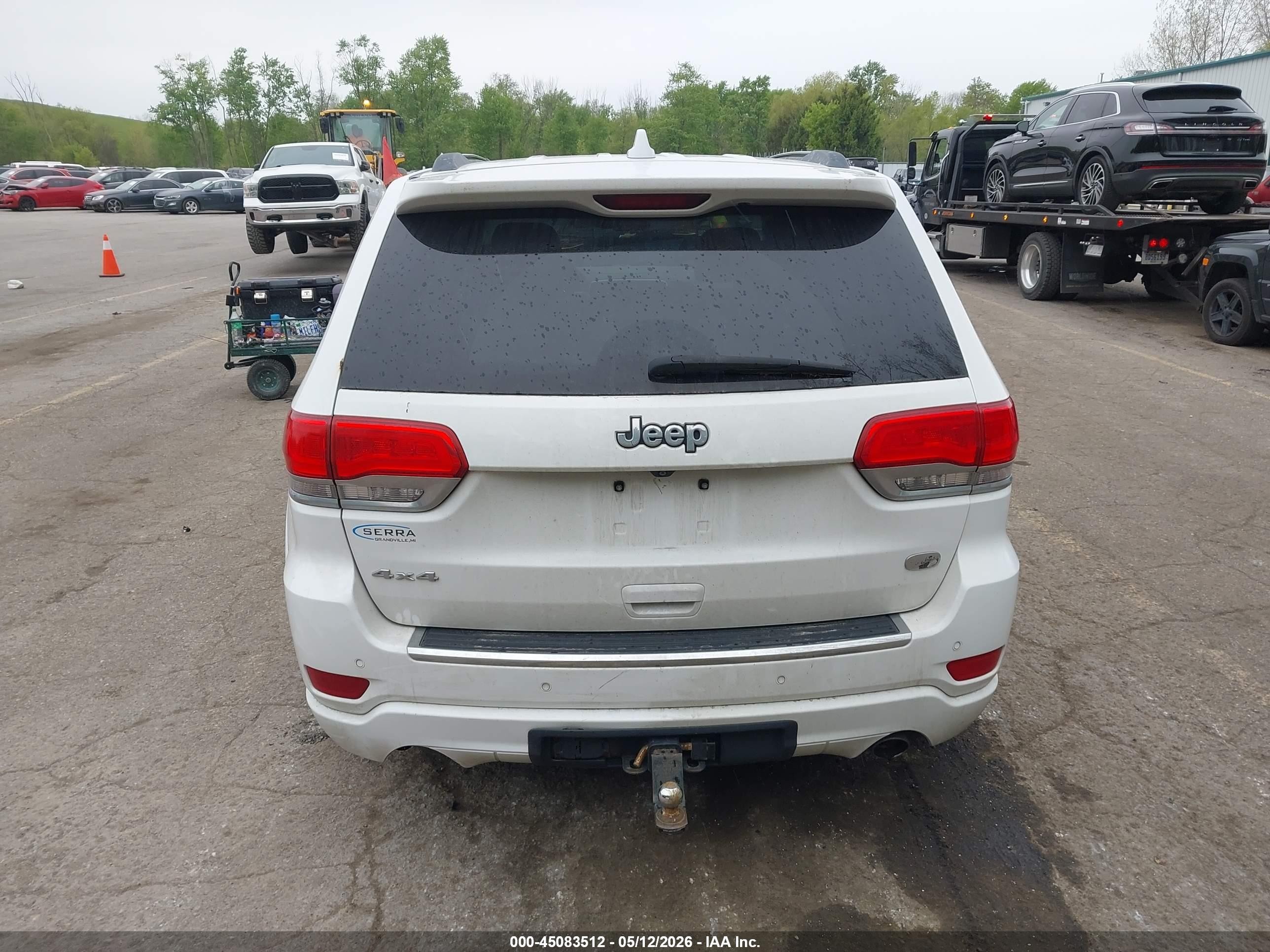 2014 Jeep Grand Cherokee Overland White vin: 1C4RJFCG0EC122380
