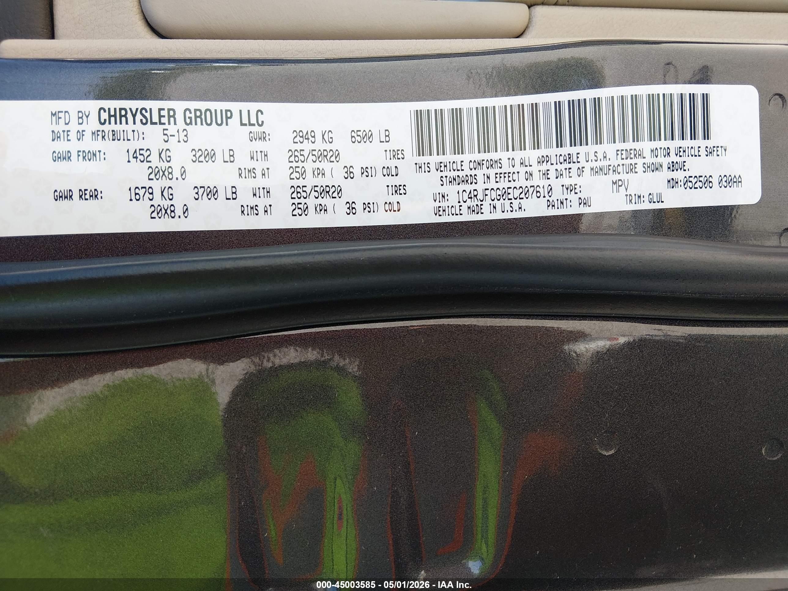 2014 Jeep Grand Cherokee Overland Серый vin: 1C4RJFCG0EC207610