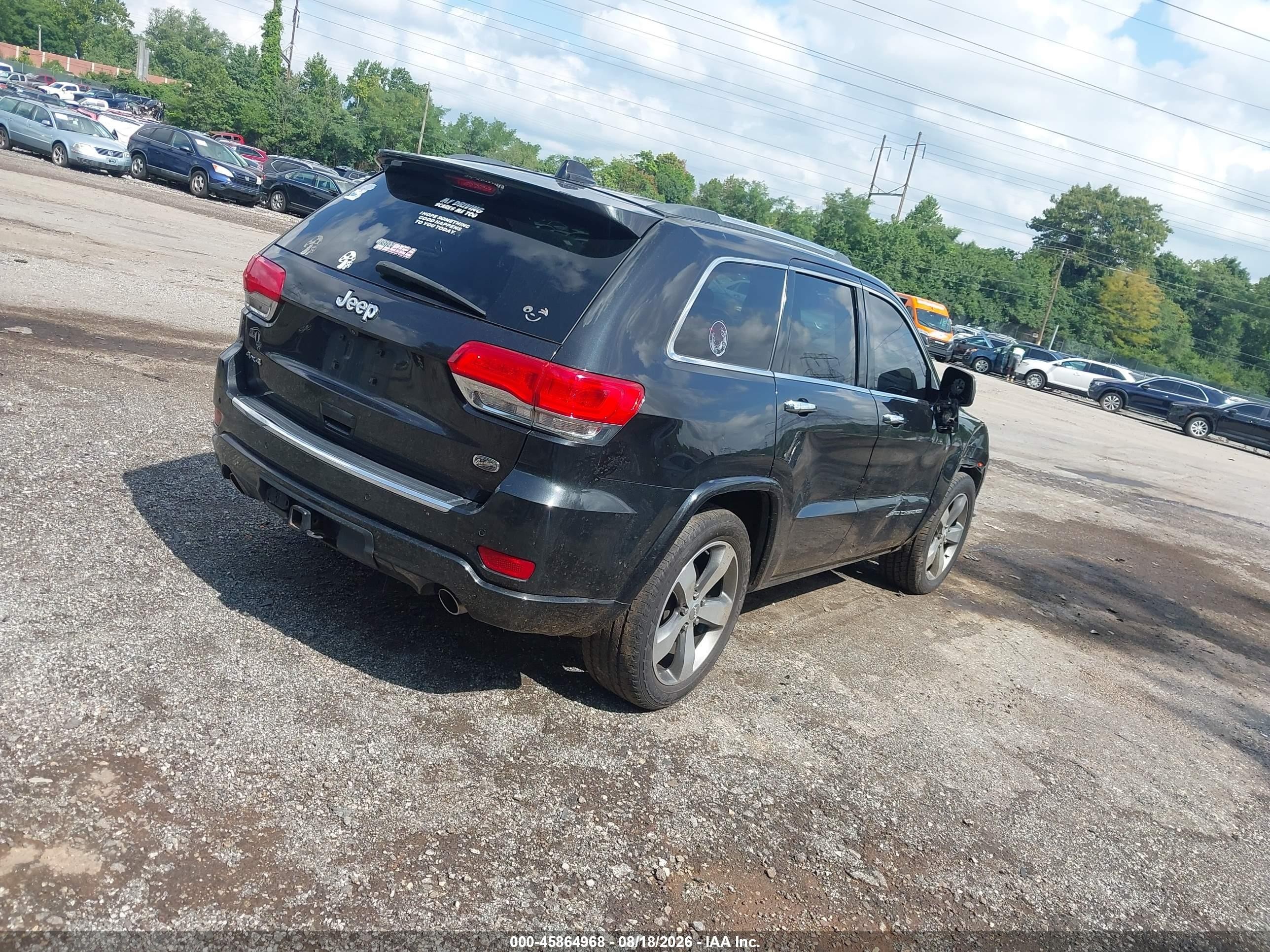 2014 Jeep Grand Cherokee Overland Gray vin: 1C4RJFCG0EC396288