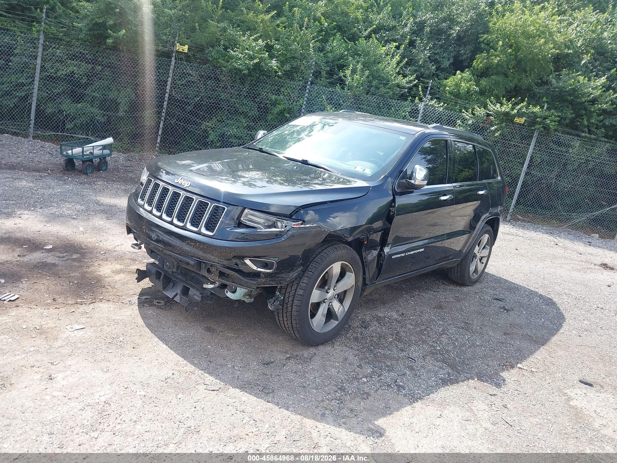 2014 Jeep Grand Cherokee Overland Gray vin: 1C4RJFCG0EC396288