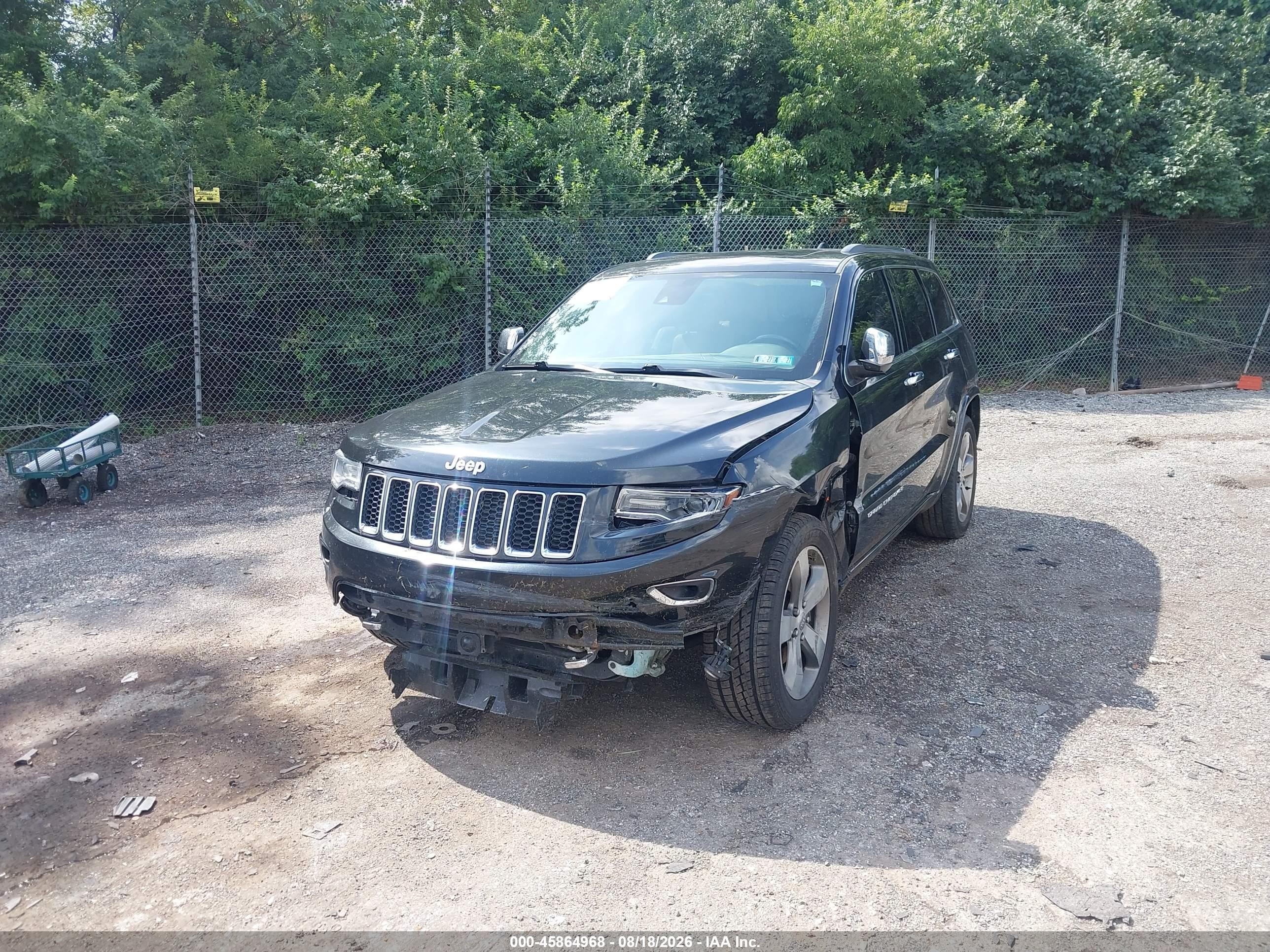 2014 Jeep Grand Cherokee Overland Gray vin: 1C4RJFCG0EC396288