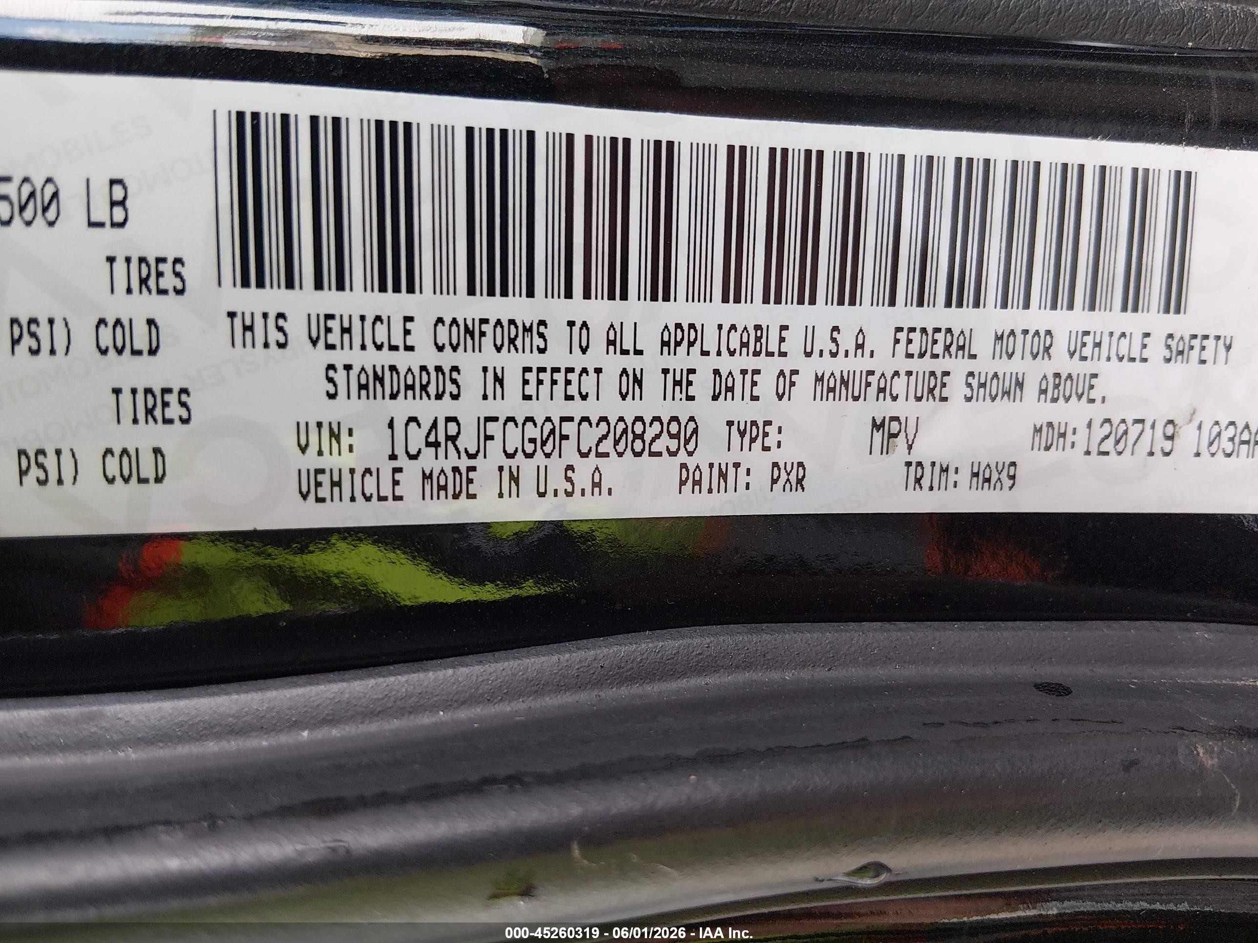 2015 Jeep Grand Cherokee High Altitude Black vin: 1C4RJFCG0FC208290
