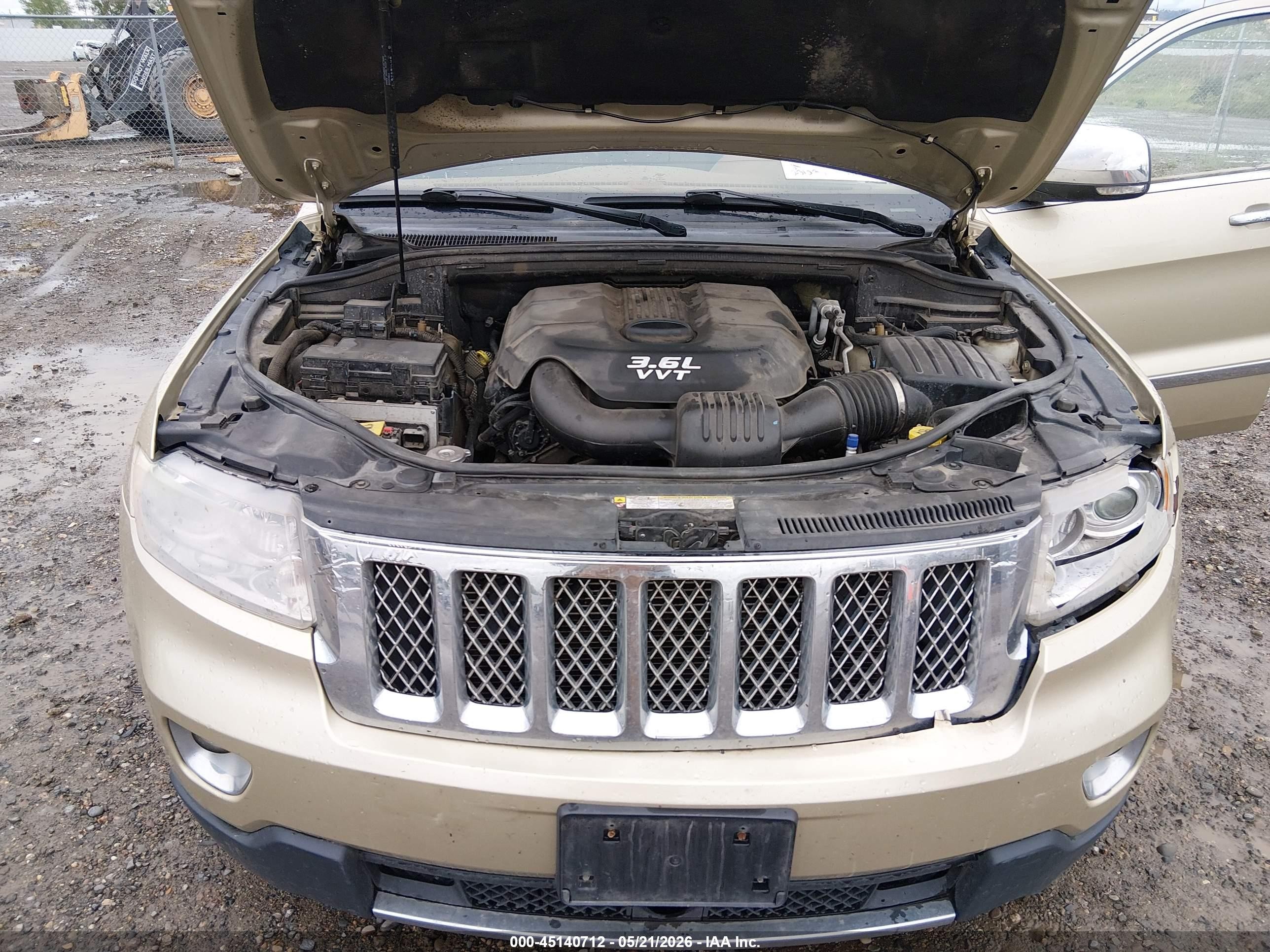 2012 Jeep Grand Cherokee Overland Желто-коричневый vin: 1C4RJFCG1CC105312