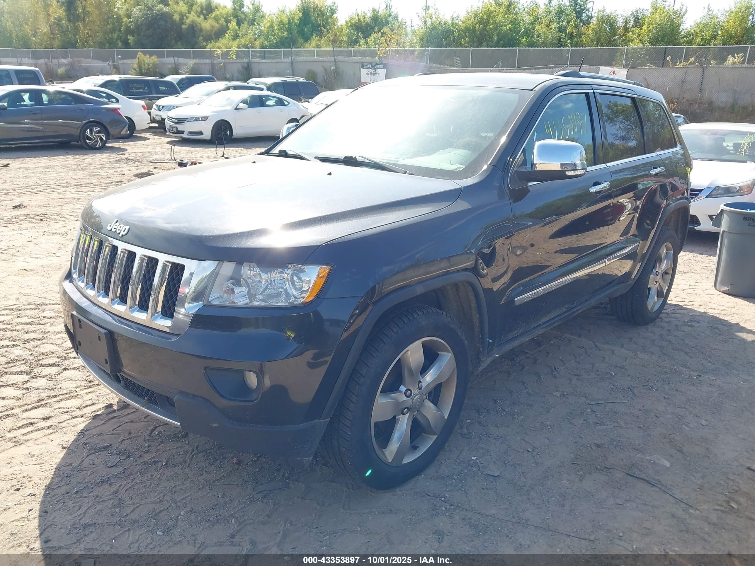 2013 Jeep Grand Cherokee Overland Black vin: 1C4RJFCG1DC599463