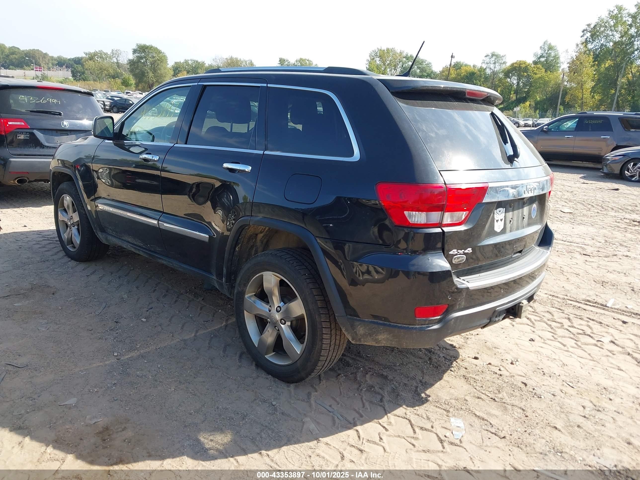 2013 Jeep Grand Cherokee Overland Black vin: 1C4RJFCG1DC599463