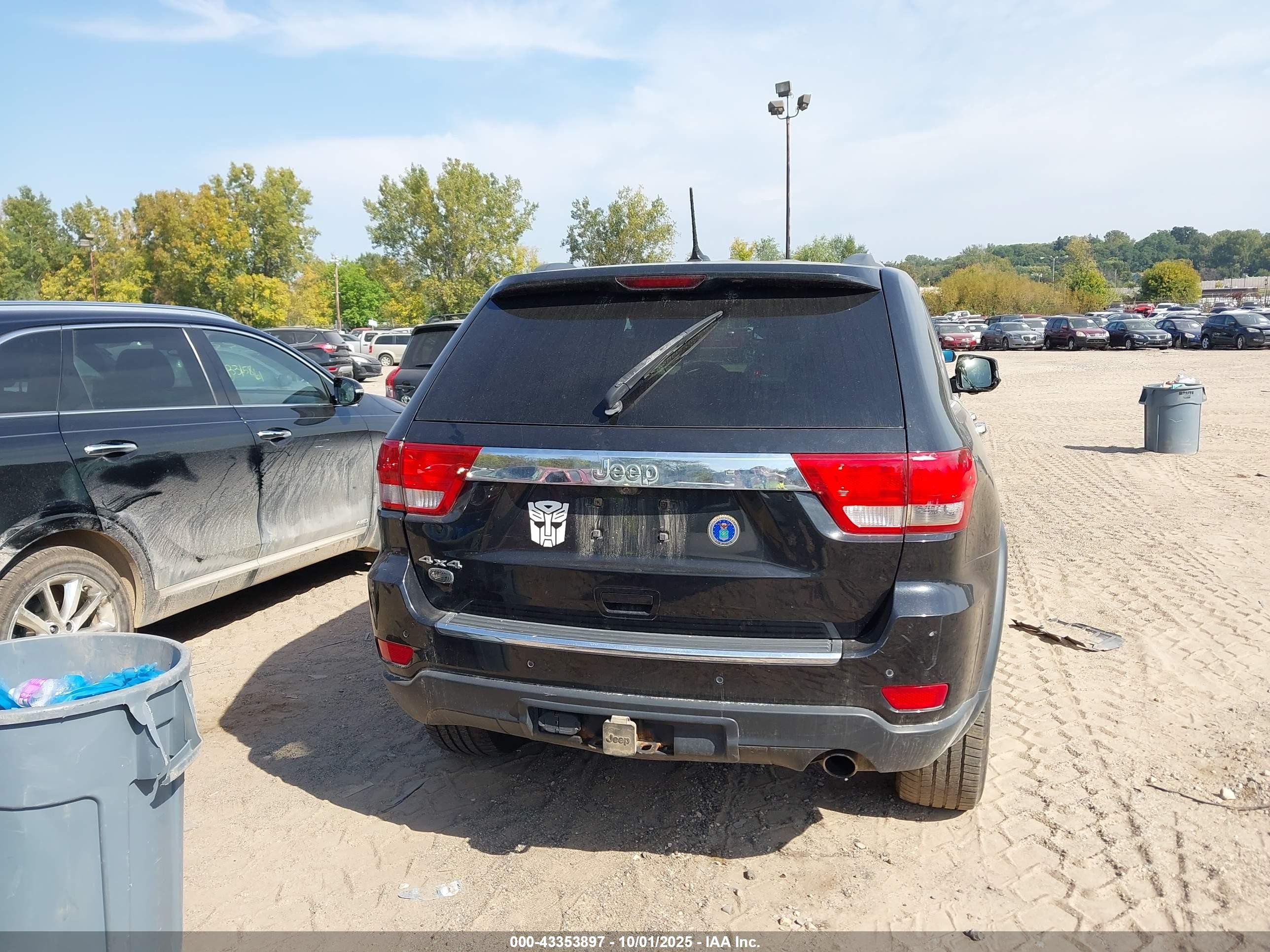 2013 Jeep Grand Cherokee Overland Black vin: 1C4RJFCG1DC599463